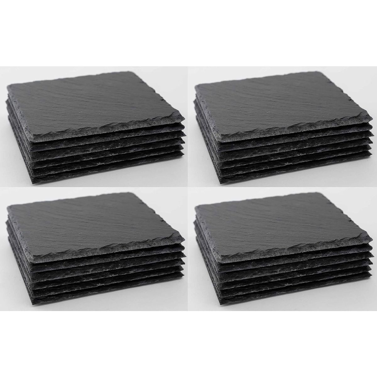 Novaliv Servierplatte 4041041692478-24xStuck, (1-tlg), 24x Schieferplatten I quadratisch I 15x15x0,5 cm I Telleruntersetzer S