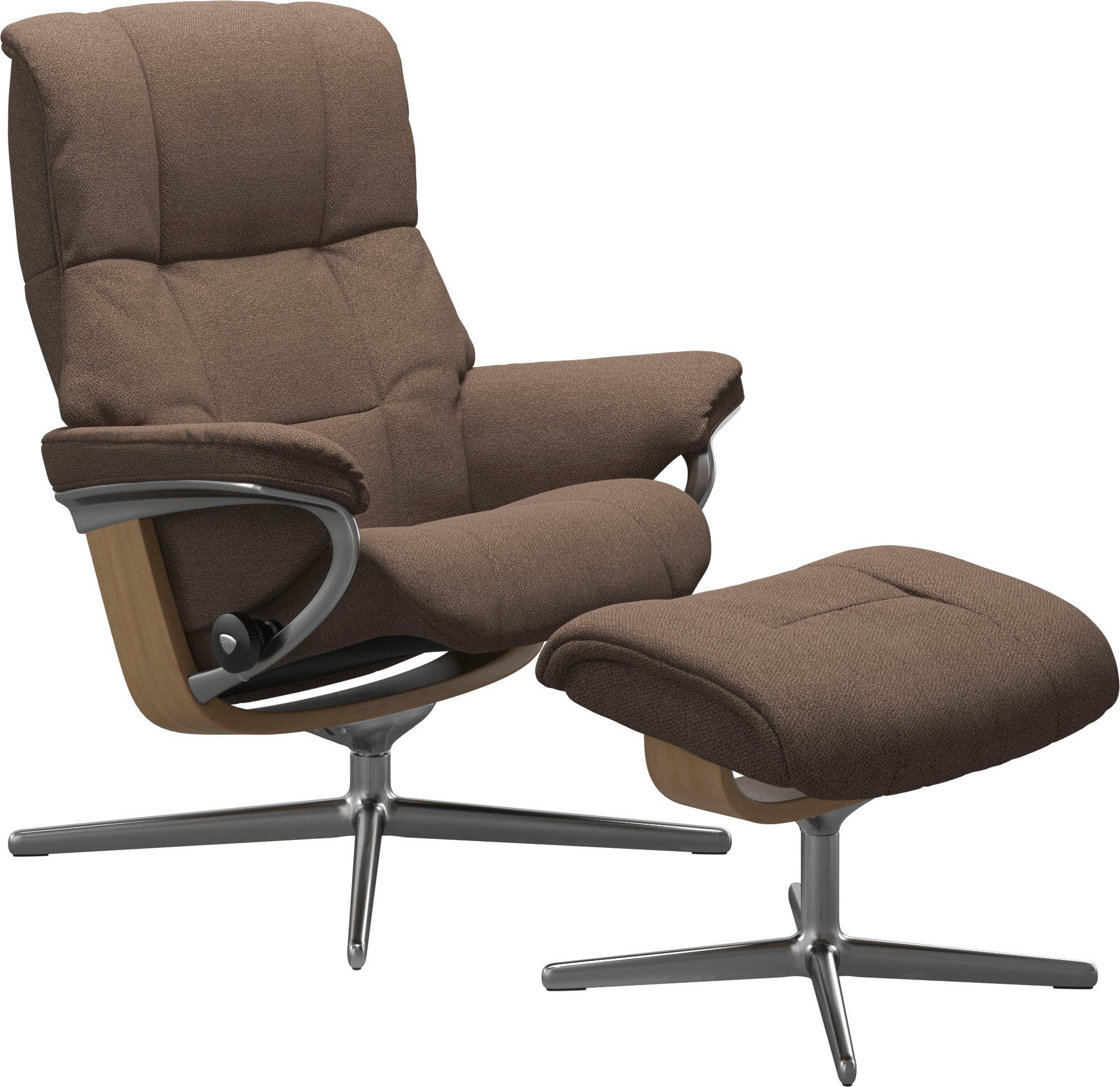 L, Cross Holzakzent Mayfair (Set, Relaxsessel S, & Eiche mit Hocker, Hocker), Base, Stressless® mit Relaxsessel M mit Größe