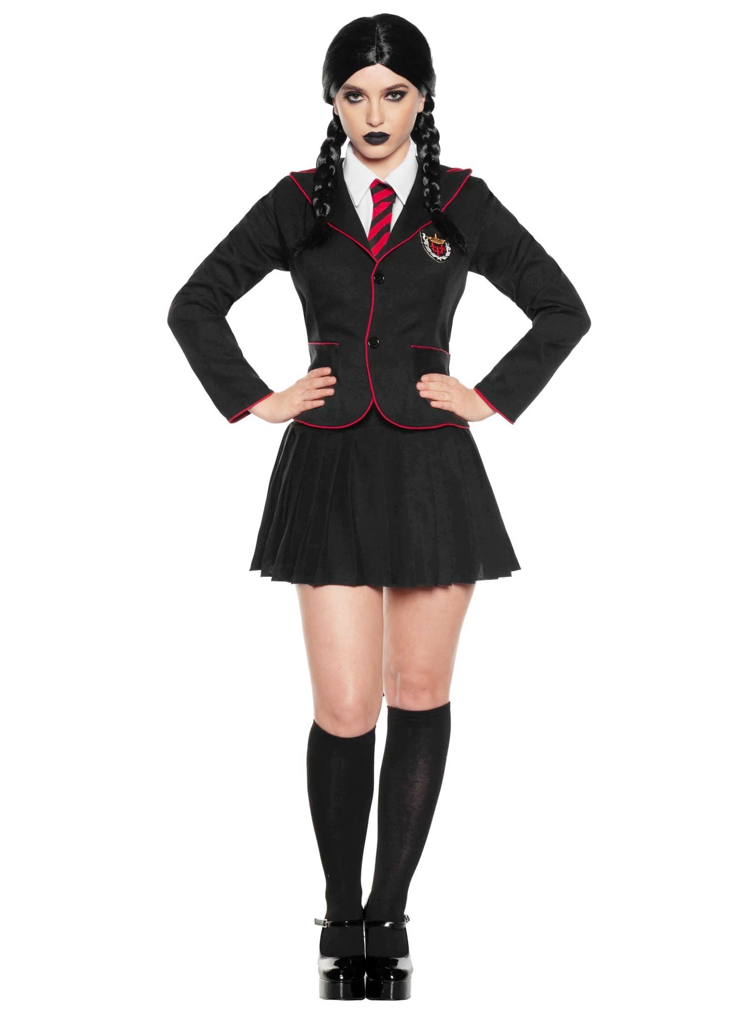 Underwraps Kostüm Gothic Vampir - Horror Halloween Kostüm Damen, Gehört garantiert nicht zu den Normies: Schuluniform für düstere So