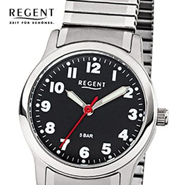 Regent Quarzuhr Regent Damen Herren-Armbanduhr silber, (Analoguhr), Damen, Herren Armbanduhr rund, klein (ca. 28mm), Edelstahlarmband