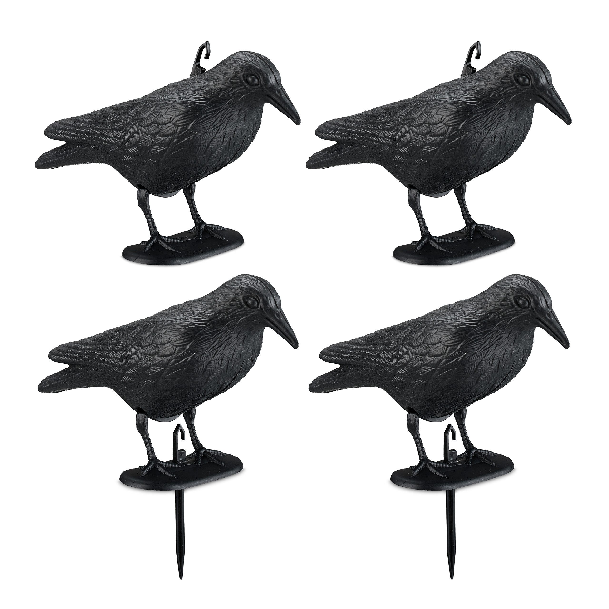 Vogelattrappe Vogelschreck Krähe im 4er Set