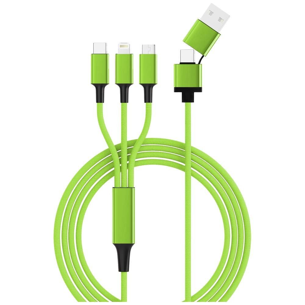 cemon USB-Ladekabel SMRTER_HYDRA_ULT_GN USB-Kabel, mit OTG-Funktion, Stoff-Ummantelung