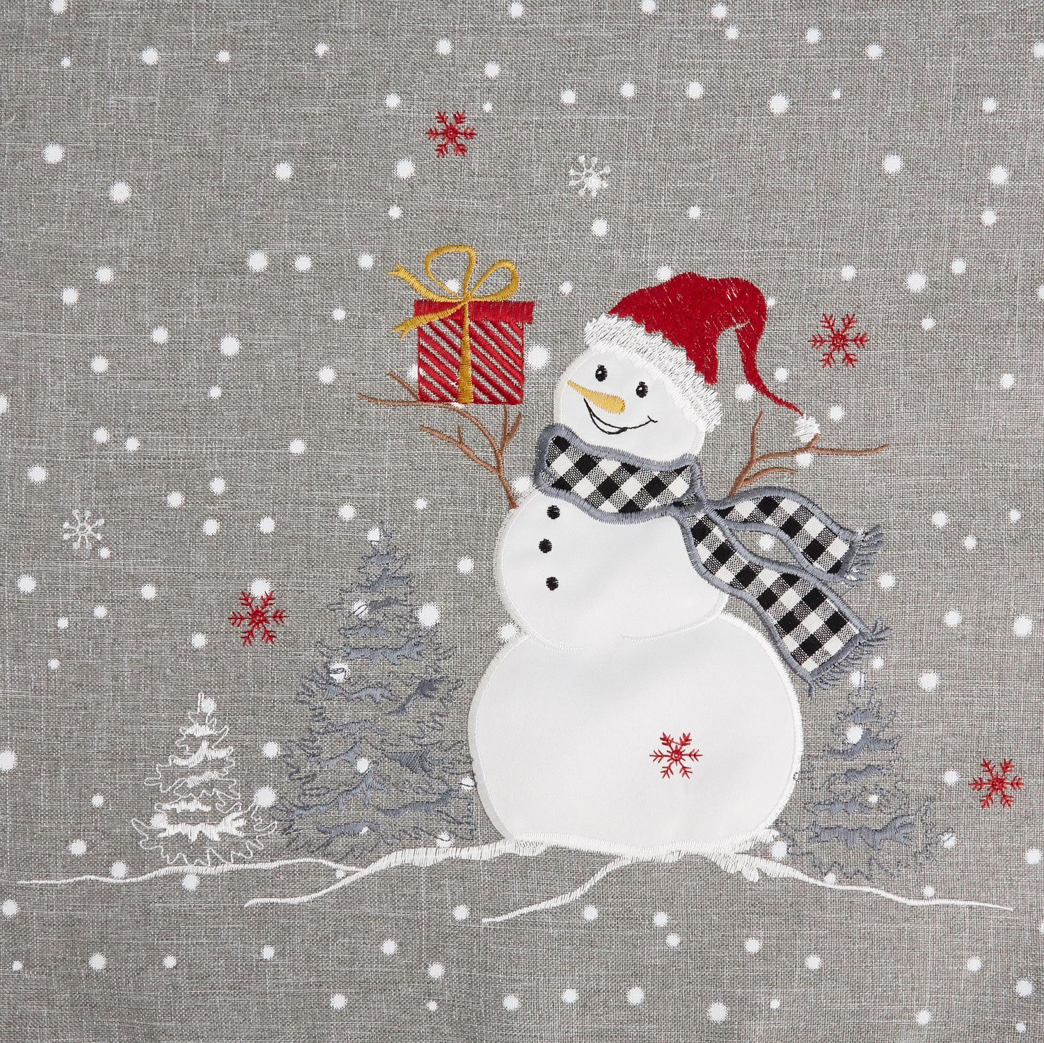 texpot Tischdecke mit Stickerei Schneemann Winter günstig online kaufen