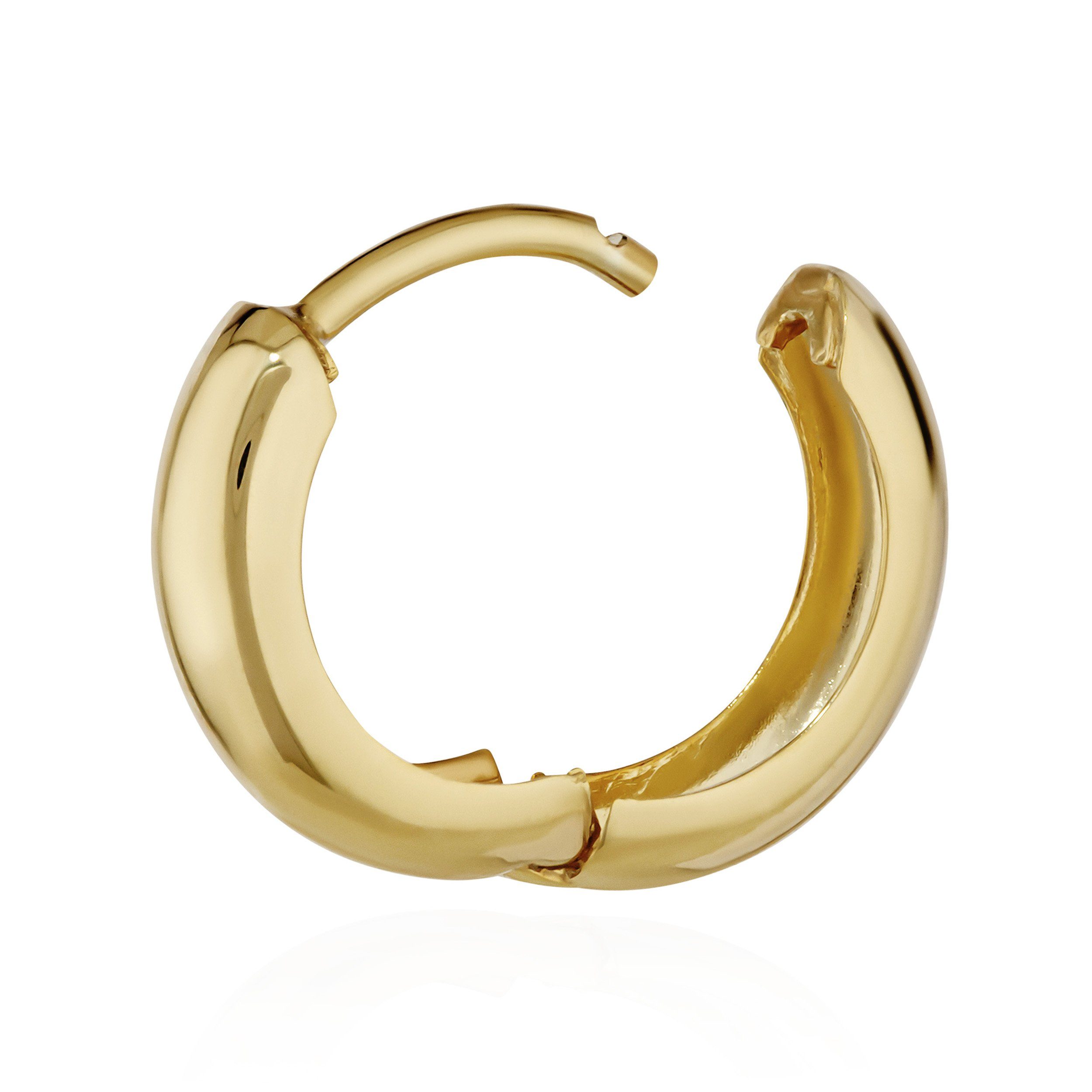 NKlaus Klappcreolen Single 585 Gelbgold Klappcreole Ohrring 12,2 X 3,2 (Damen)