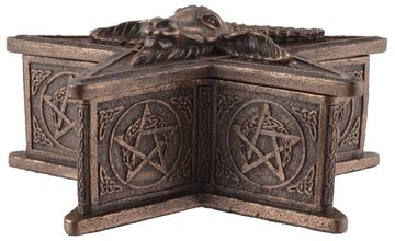 Vogler direct Gmbh Aufbewahrungsbox Pentagramm Box Baphomet mit Deckel - bronziert/coloriert by Veronese, Größe: L/B/H ca. 17x16x7cm, von Hand bronziert und coloriert, Veronese