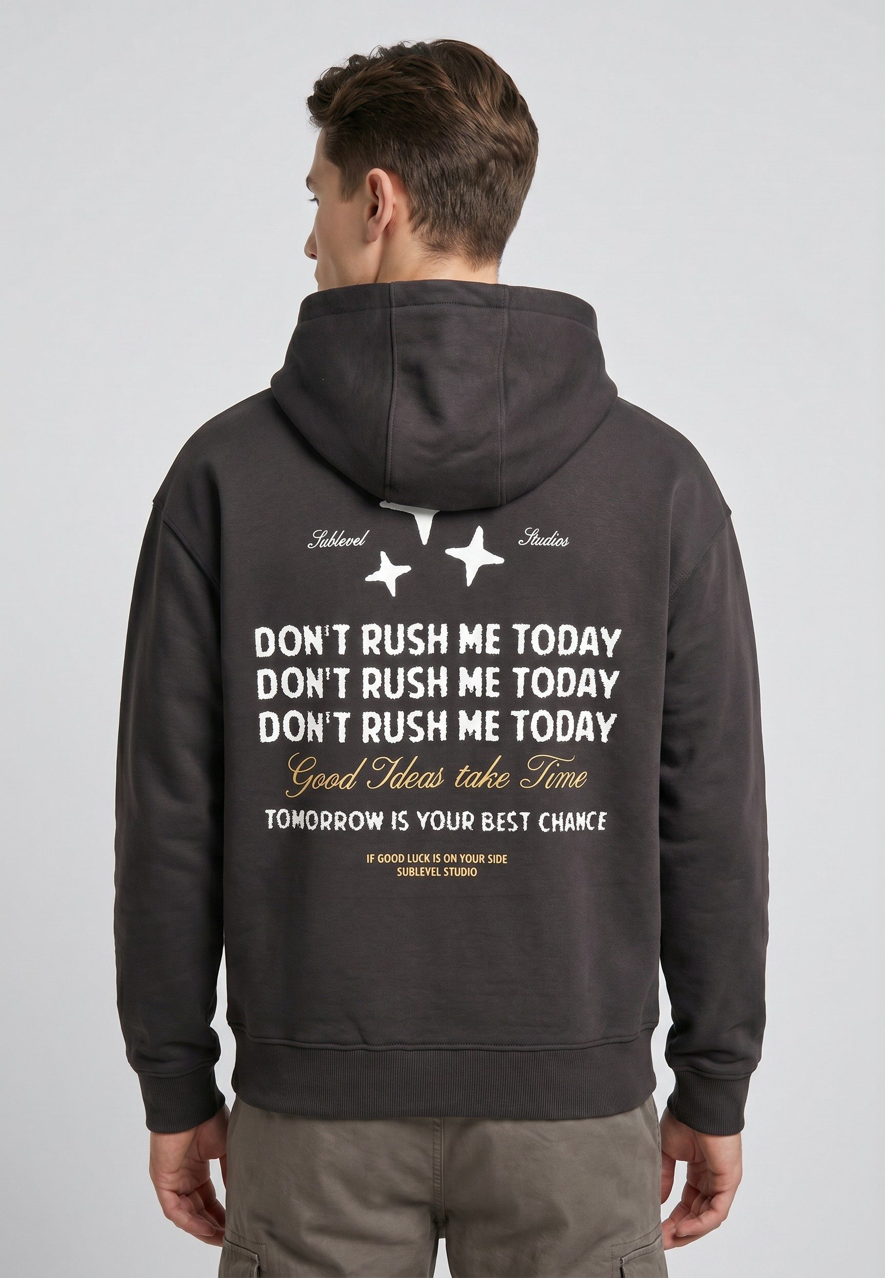 SUBLEVEL Kapuzenpullover Herren Sweathoodie mit Backprint Oversized Fit, unterschiedliche Prints