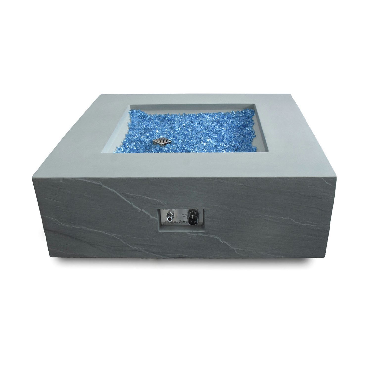 ELEMENTI Feuerstelle "Capertee" in Sandstein-Optik, (Gasfeuerstelle, inkl. Zubehör, 8-St), grau, 101,6 x 101,6 x 38 cm (L x B x H)