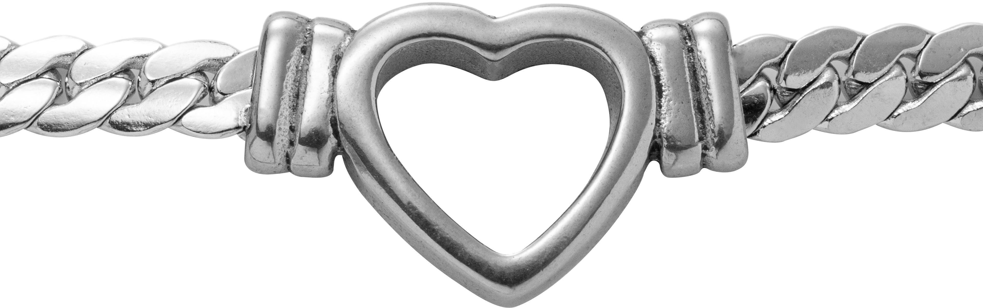 Kette mit Anhänger Schmuck Geschenk Edelstahl Halsschmuck Halskette Panzerkette Herz