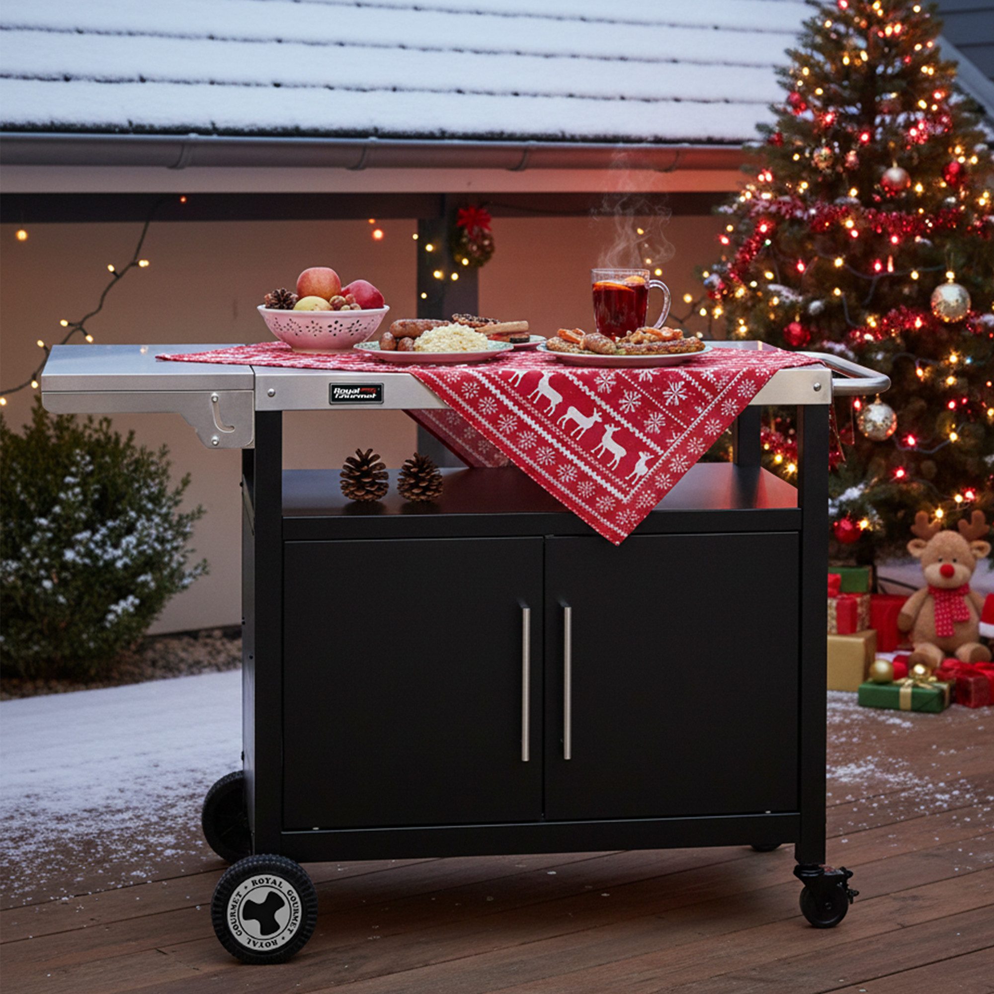 Royal Gourmet Grillablagetisch /Grillwagen Kücheninsel mit Unterschrank (1- günstig online kaufen