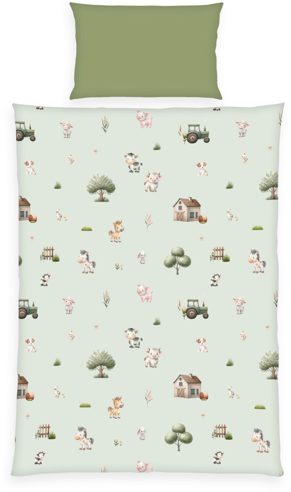 Baby Best Babybettwäsche Bauernhof, Flanell, 2 teilig, Wendebettwäsche – Bild 2 von 5