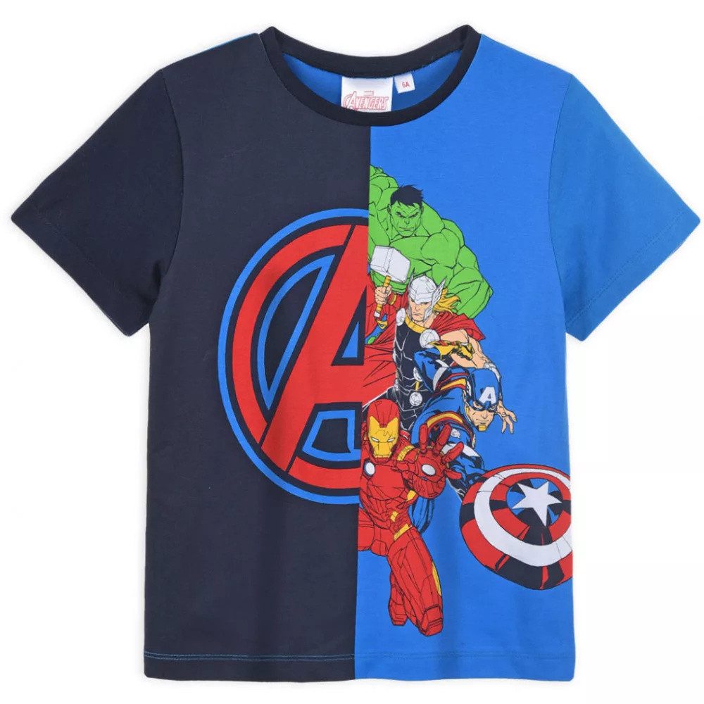 Javoli.com T-Shirt Avengers Team Kinder-Shirt blau kurzarm aus 100% Baumwolle