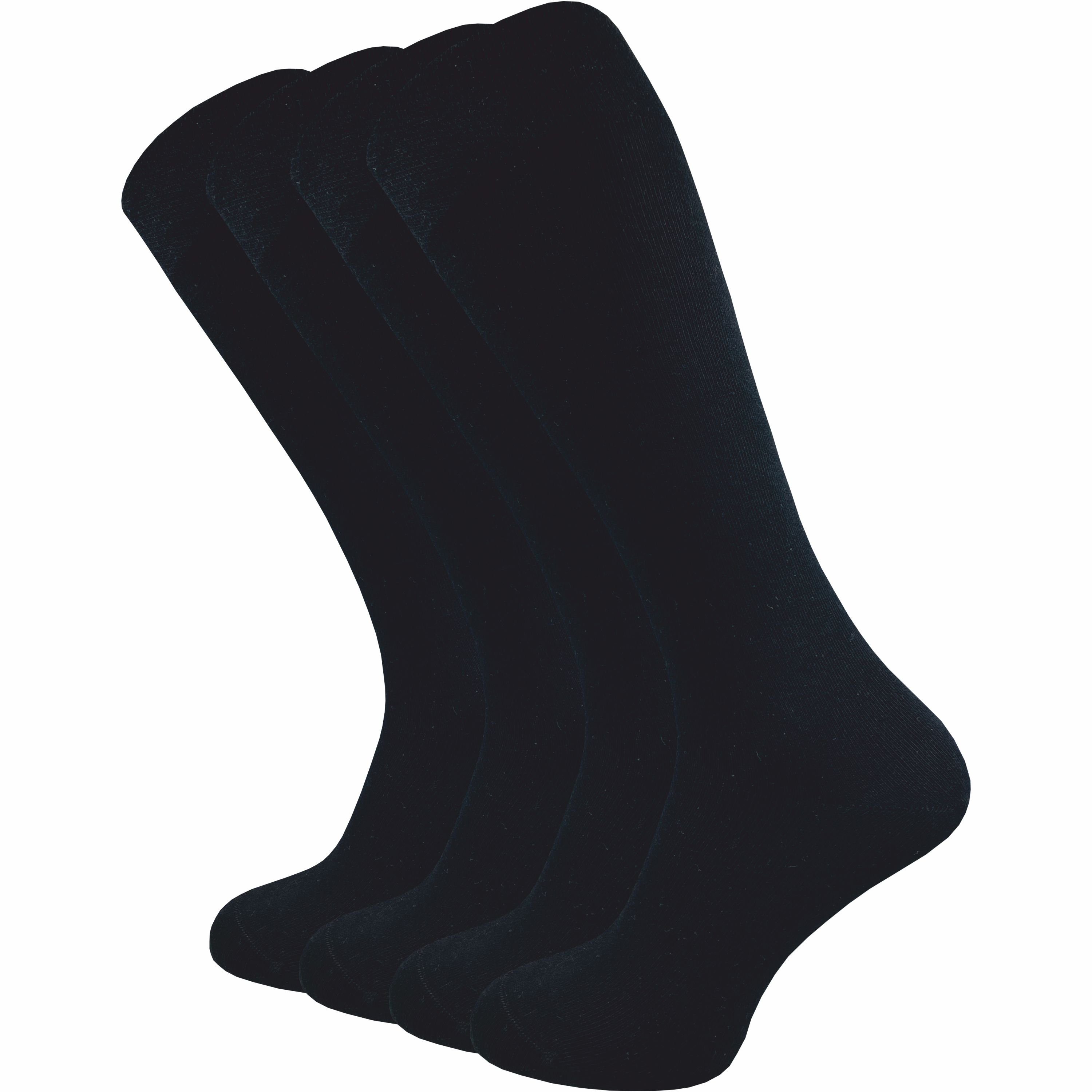 GAWILO Kniestrümpfe für Damen & Herren aus hochwertiger Baumwolle mit Komfortbund (4 Paar) Extra weicher Komfortbund, der nicht verrutscht ohne einzuschneiden schwarz