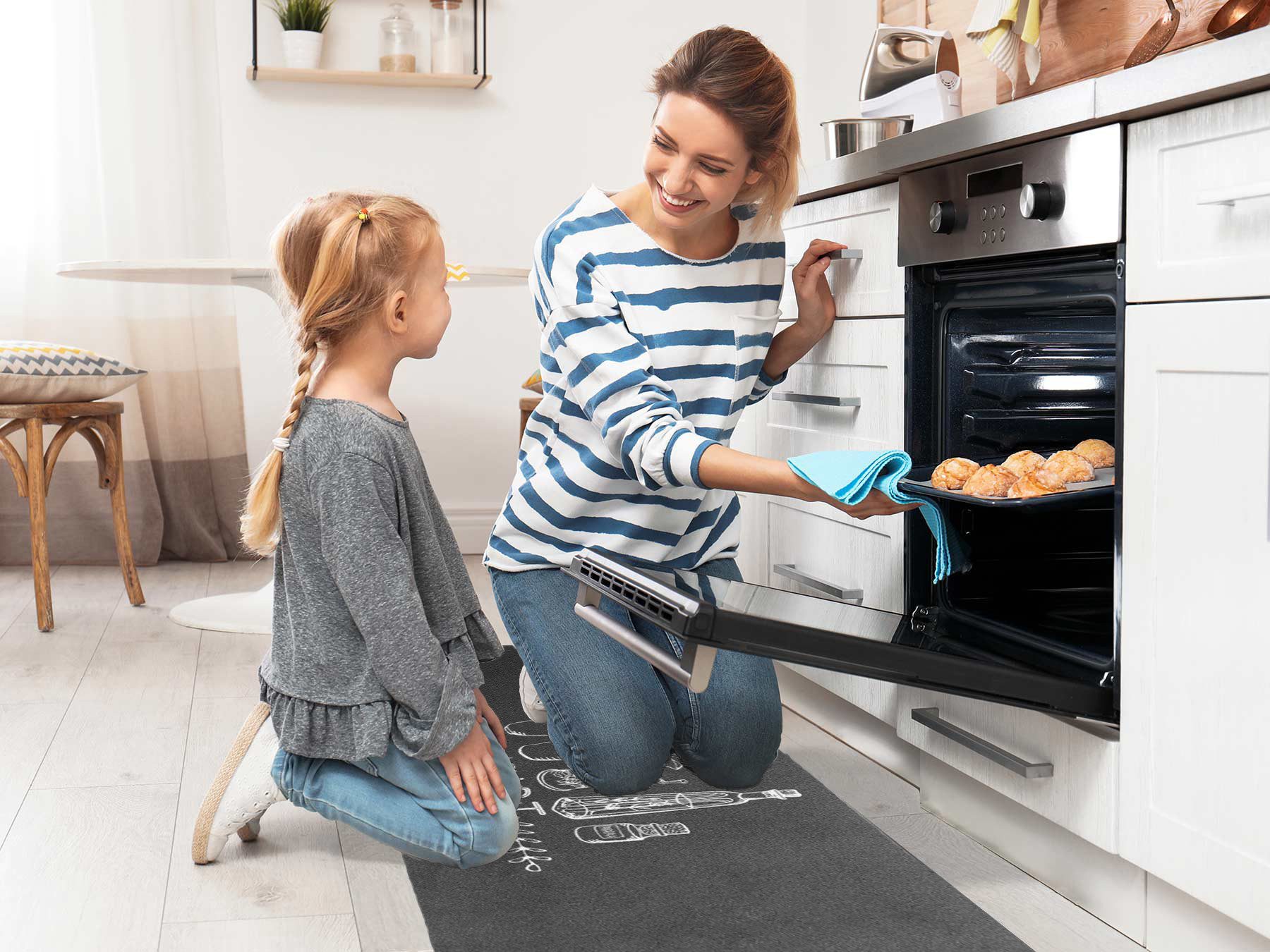 Primaflor-Ideen in Textil Küchenläufer HEART OF THE KITCHEN, Made in Belgium, rechteckig, Höhe: 6,5 mm, mit Schriftzug, Größe 50x150 cm, rutschhemmend