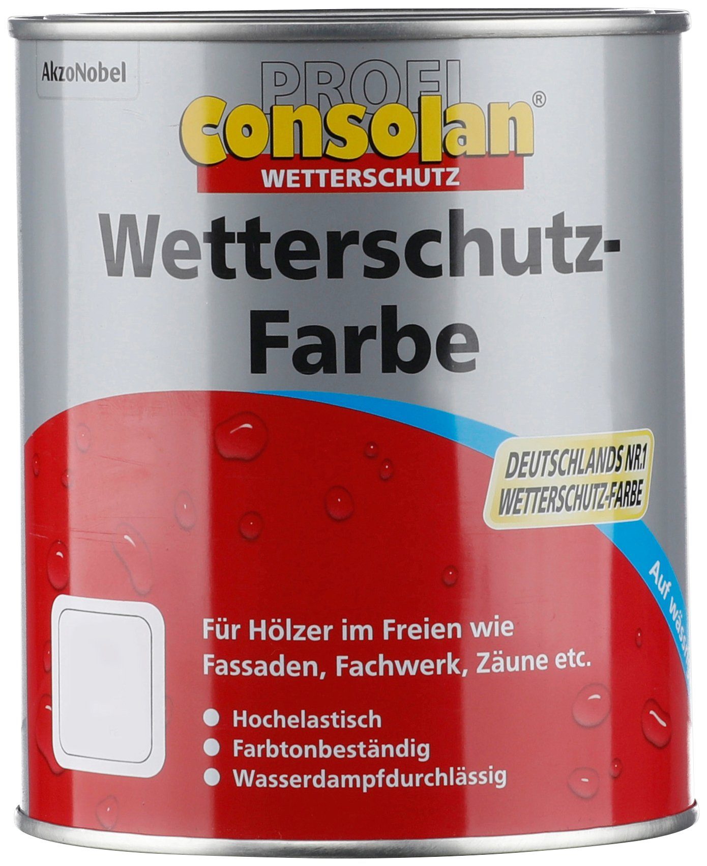 Wetterschutzfarbe Holzschutz, Liter, Consolan  Profi 0,75 weiß