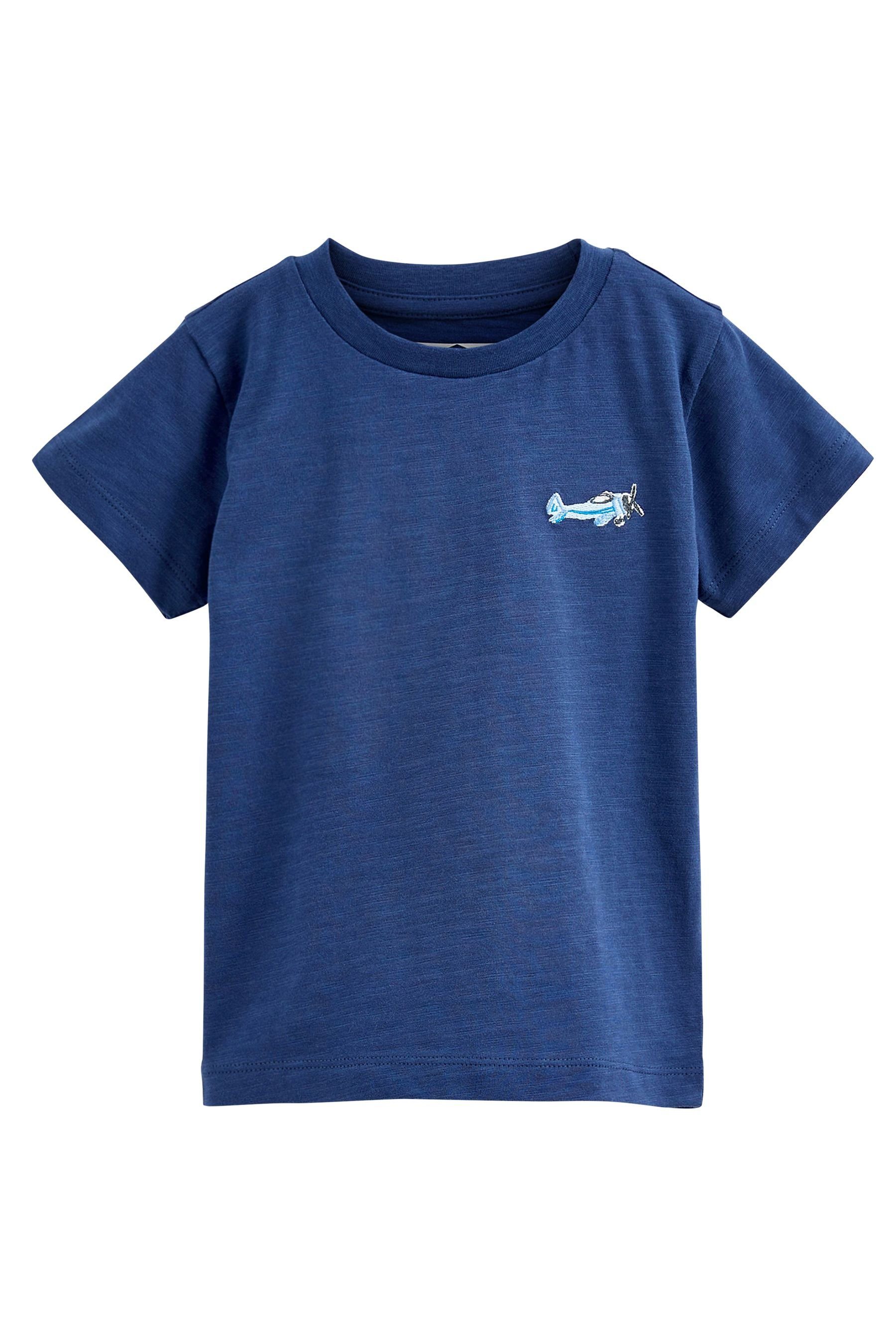 Figur Next T-Shirt Kurzarm-T-Shirts (3-tlg) im Plane 3er-Pack mit Blue/White