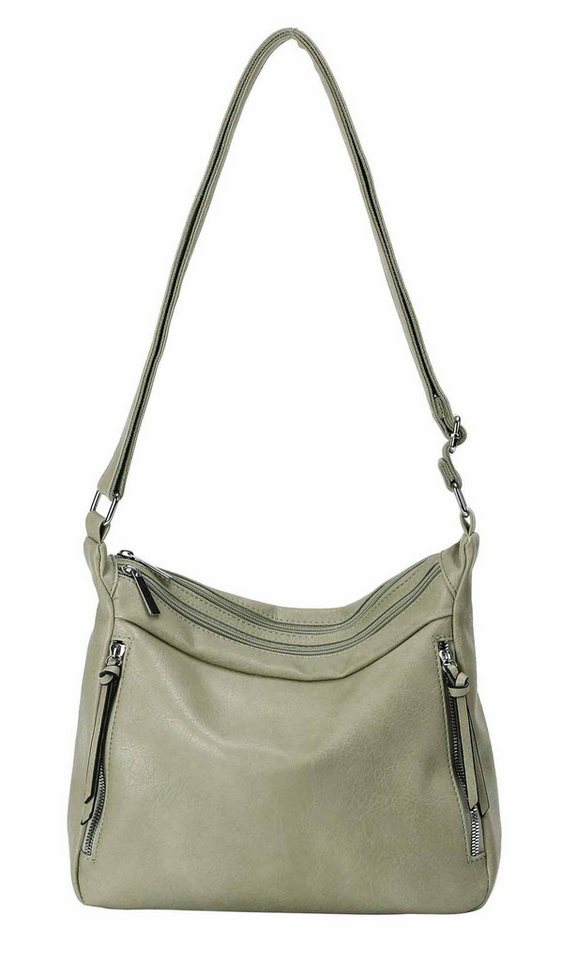 ITALYSHOP24 Schultertasche Damen Tasche Shopper Crossbody Handtasche Umhängetasche Beuteltasche, CrossOver Damentasche Hobo Bag Henkeltasche Reisetasche Leder Optik
