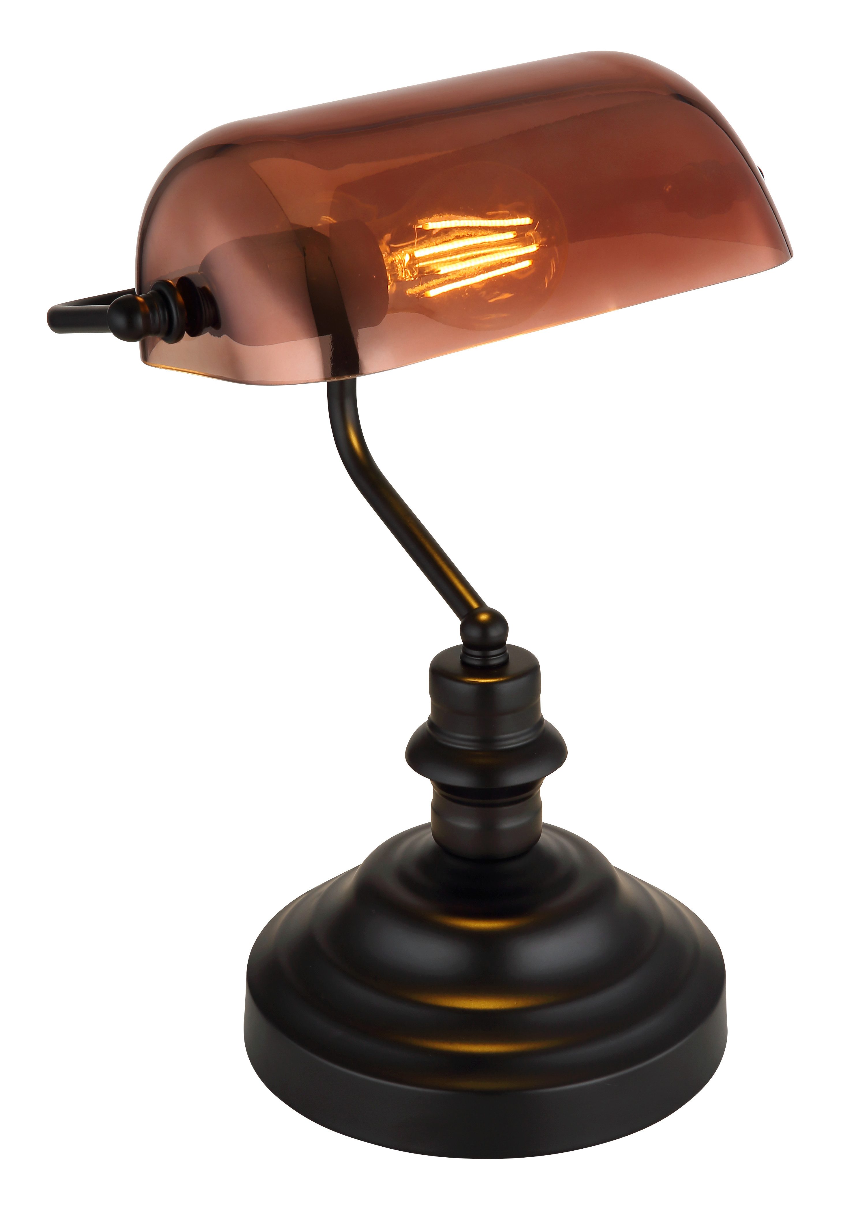 GLOBO LIGHTING Schreibtischlampe ANTIQUE, ohne Leuchtmittel, Klassische Schreibtischleuchte, Antik-look Tischleuchte, Bankerlamp