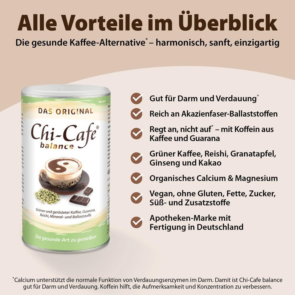 Dr.Jacobs Chi-Cafe balance Dr.Jacob’s 450g Pulver, 0.45 g, Getränkepulver mit Kaffee, Ballaststoffen, Mineralstoffen