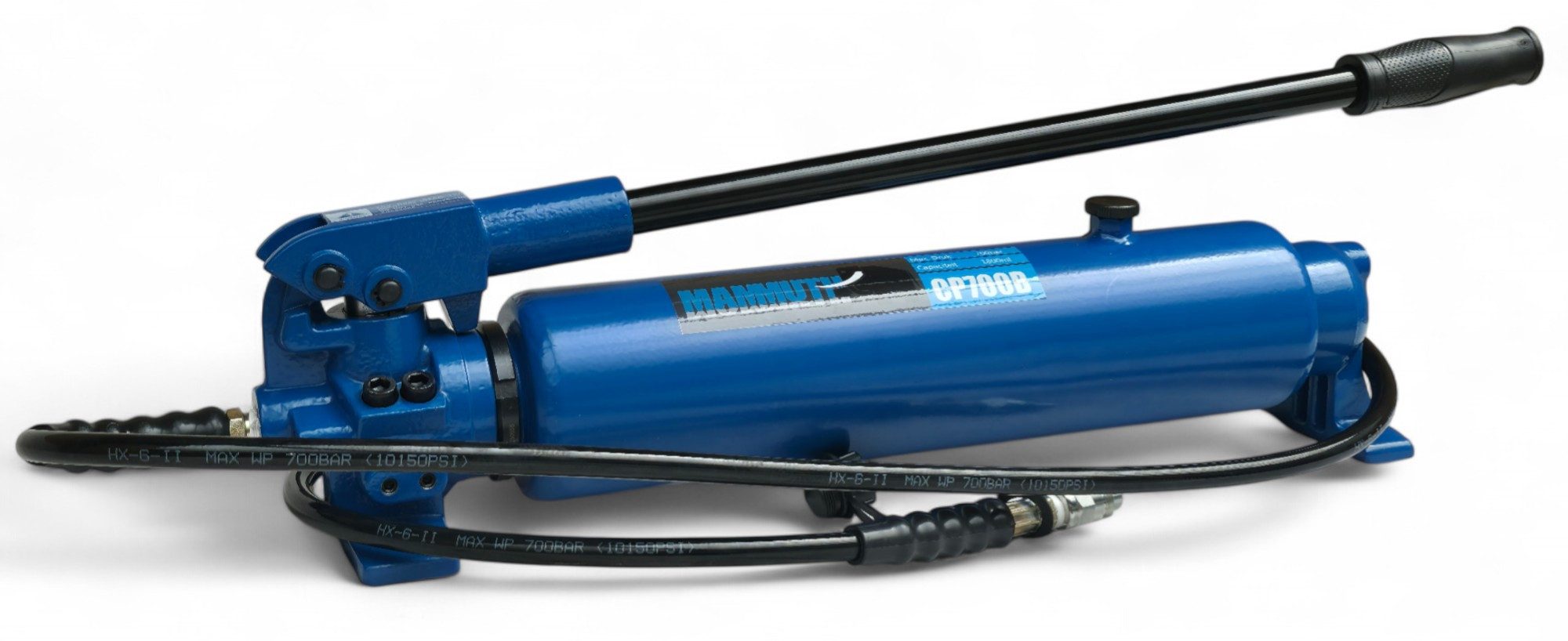 DeTec. Handpumpe Hydraulisch 700 bar Hydraulikpumpe 2m Schlauch, mit Pumpenstange für Hydraulikzylinder
