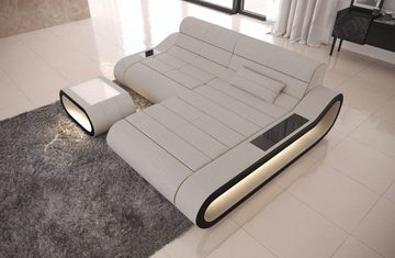 Sofa Dreams Ecksofa Stoff Couch Polstersofa Concept L Form Polster Stoffsofa, mit LED, Designersofa mit ergonomischer Rückenlehne