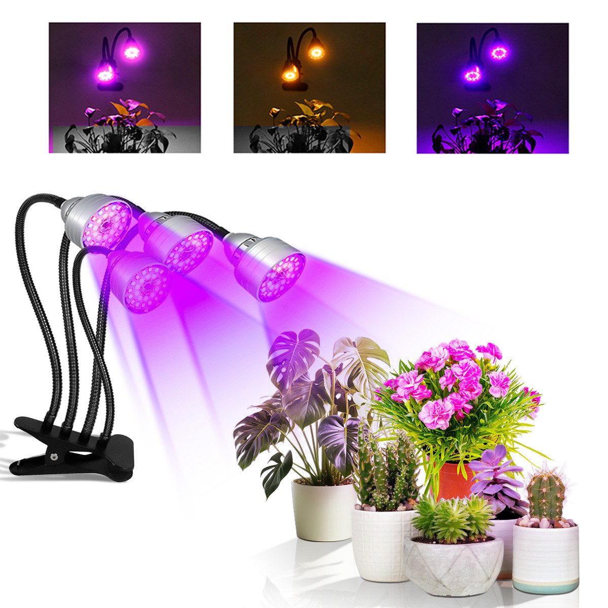 RWEUOQ Pflanzenlampe Pflanzenlampe 4 Köpfe,Clip-on,Timer,USB,mit Rutschfest günstig online kaufen