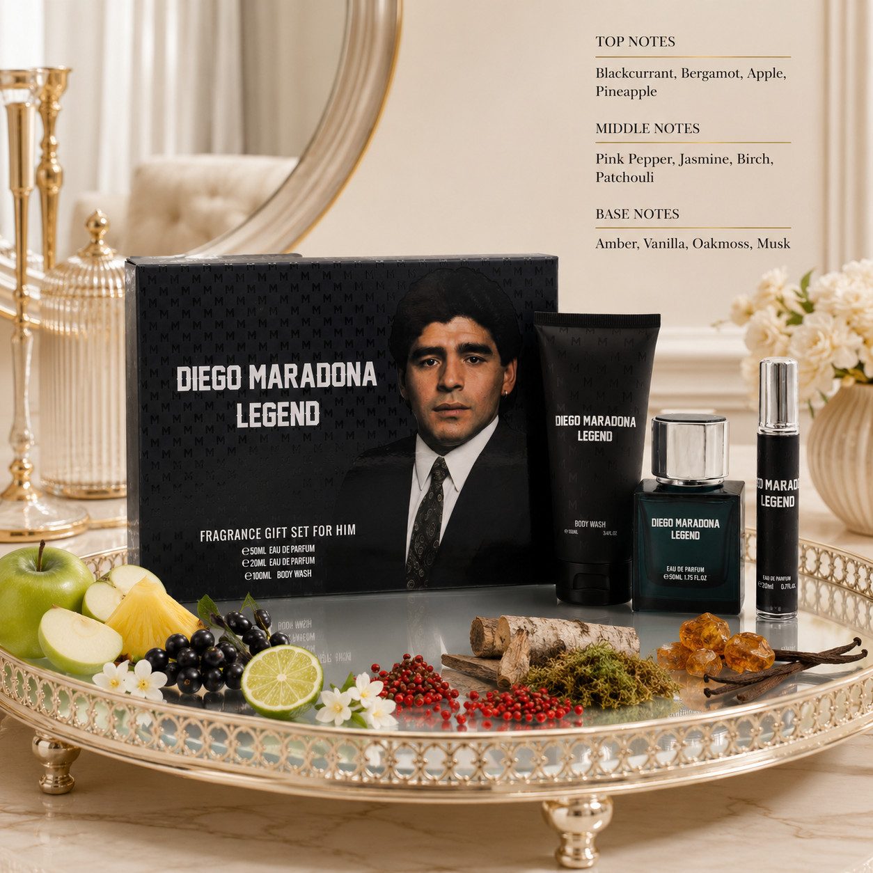 MARADONA Eau de Parfum MARADONA LEGEND Herren Geschenkset Fruchtig Würzig Holzig, 3-tlg., Luxurious Herrenduftset, Premium, langanhaltend, Hergestellt in UK – Bild 4 von 5