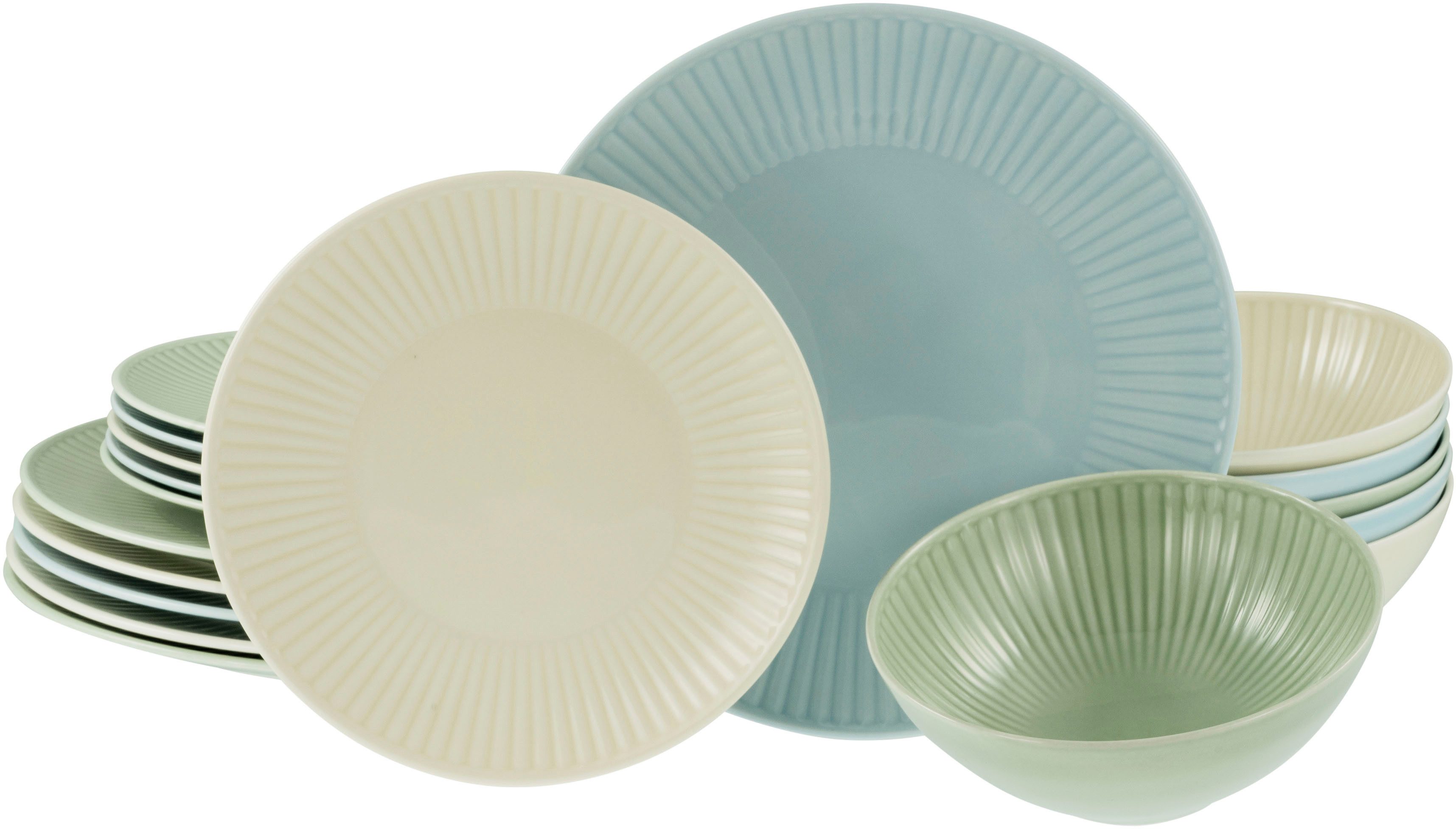 Teller-Set Valencia Pastell, Tellerset 18-tlg