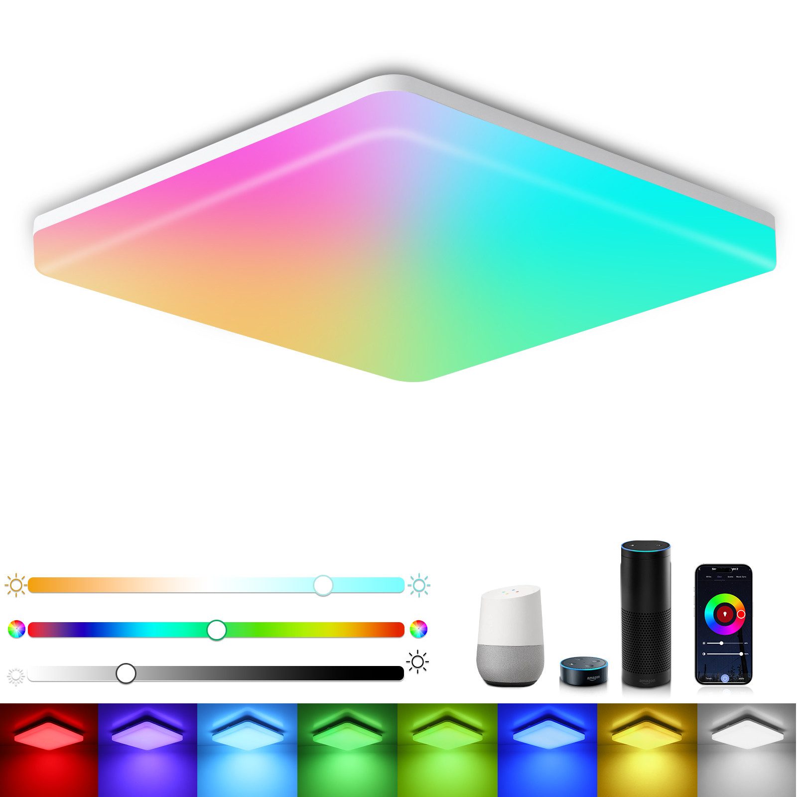 Oraymin LED Deckenleuchte RGB, Smart Deckenlampe günstig online kaufen