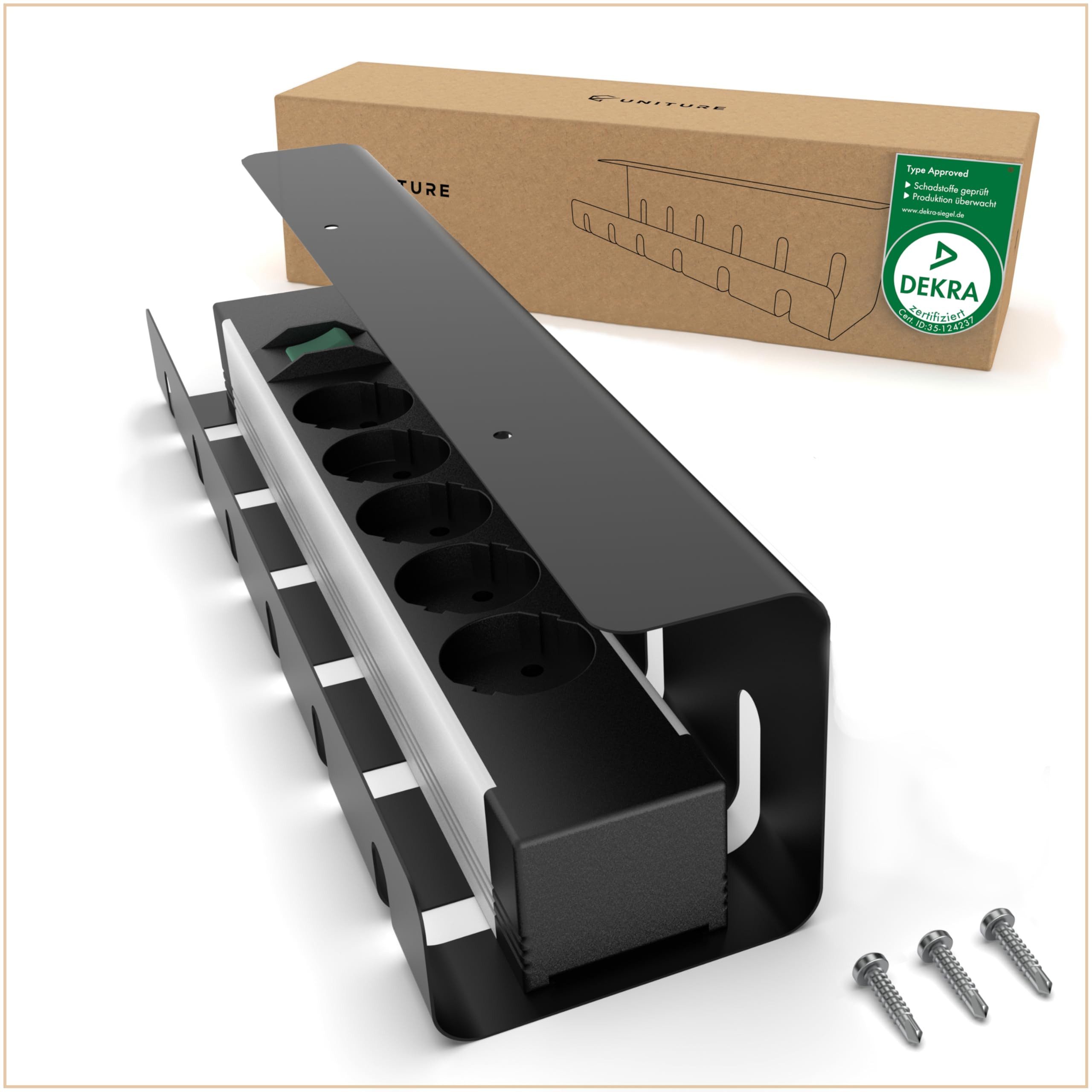 UNITURE Kabelkanal Schreibtisch [DEKRA Zertifiziert] - Kabelmanagement - 40cm (1-St), Kabelführung - Cable Management Under Desk