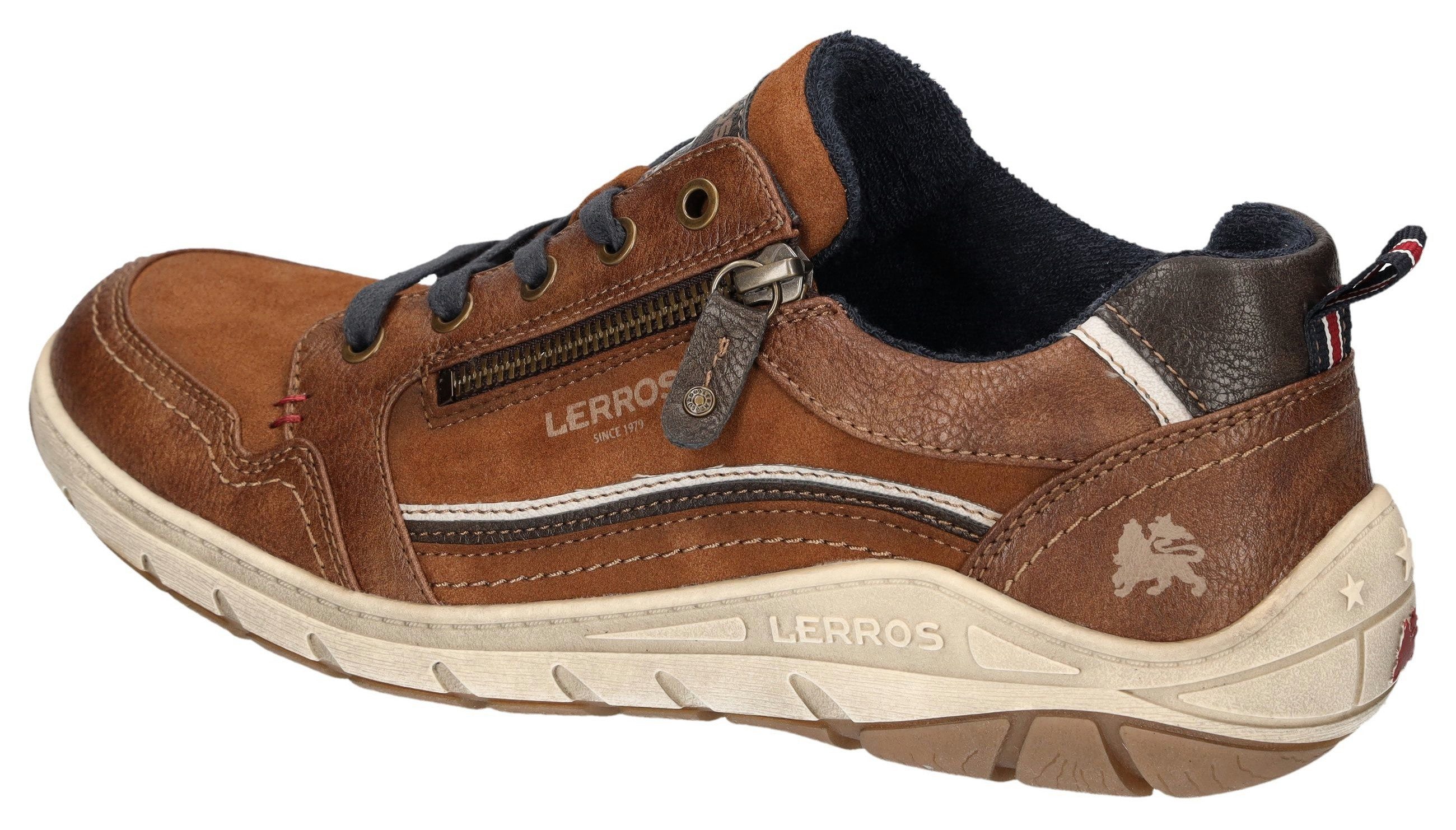 LERROS Sneaker Schnürschuh, Freizeitschuh, Halbschuh mit Reißverschluss