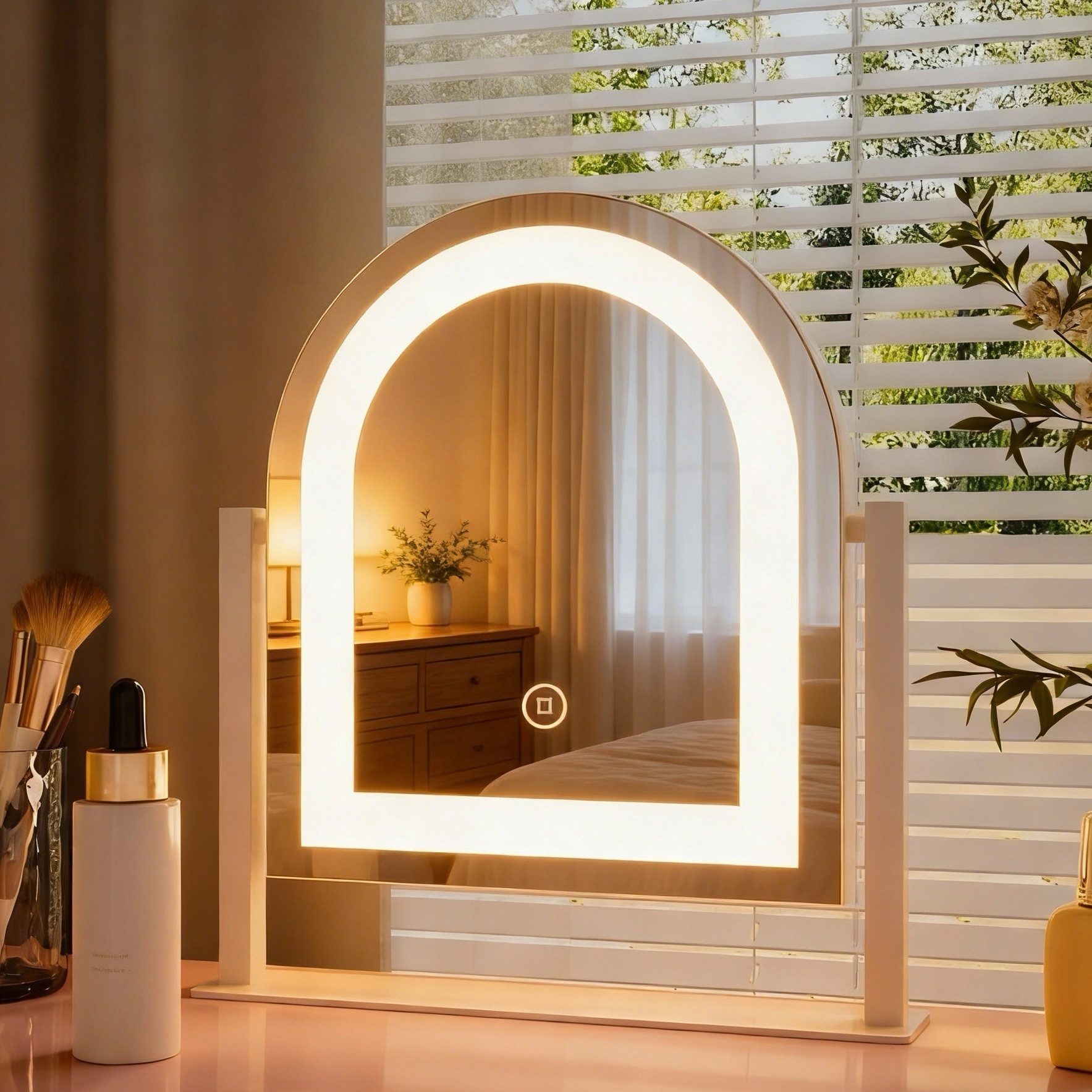 WDWRITTI Schminkspiegel mit Beleuchtung für tisch Kosmetikspiegel 3Lichtfar günstig online kaufen