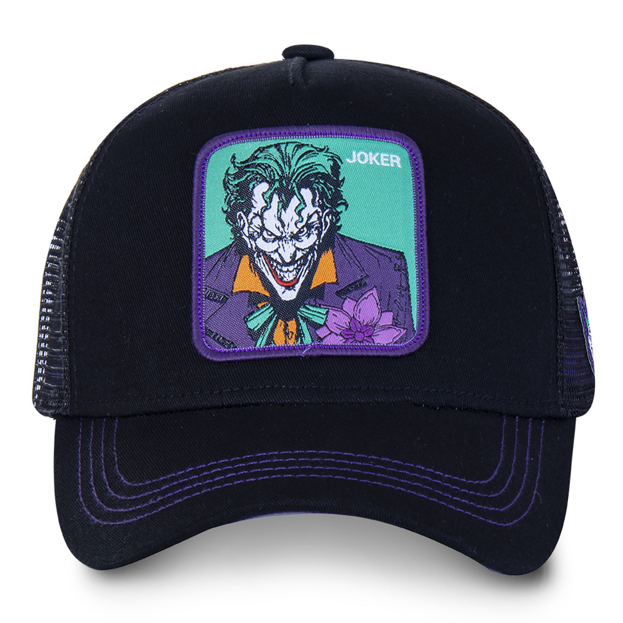 Capslab Trucker Cap CAPSLAB X DC COMICS JOKER Trucker Cap - Black/Purple (Basecap, Basecap, Meshcap, Trucker Kappe)
