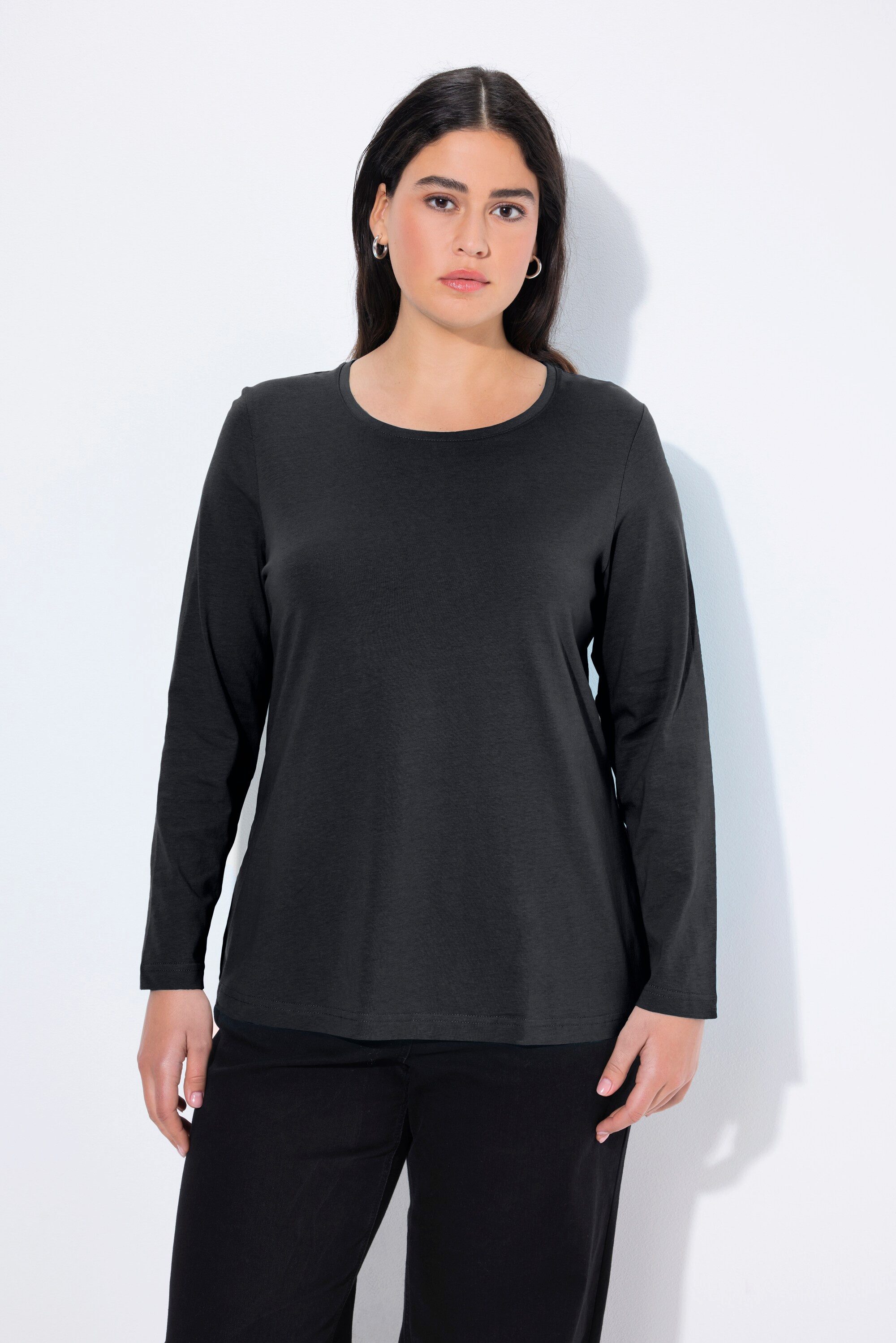 T-Shirt Shirt Slim Rundhalsausschnitt Langarm