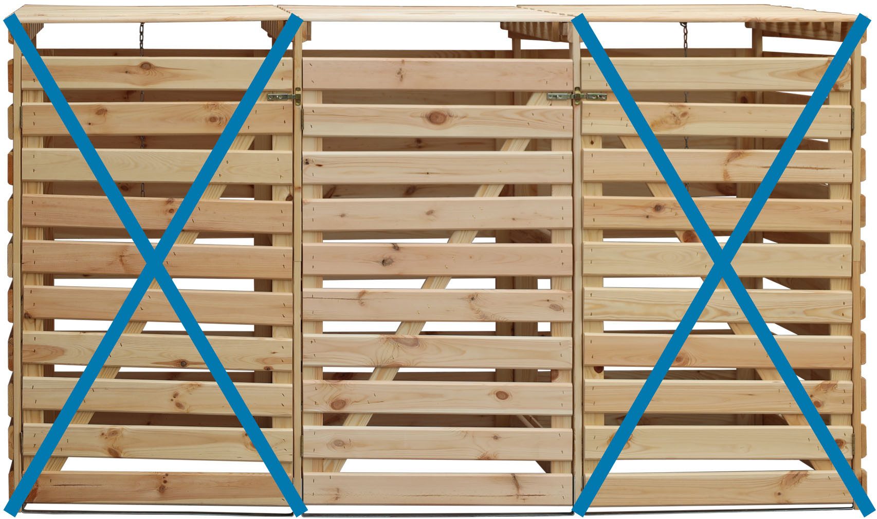 promadino Mülltonnenbox Vario V Erweiterung, besonders robust aus zertifiziertem Kiefernholz gefertigt