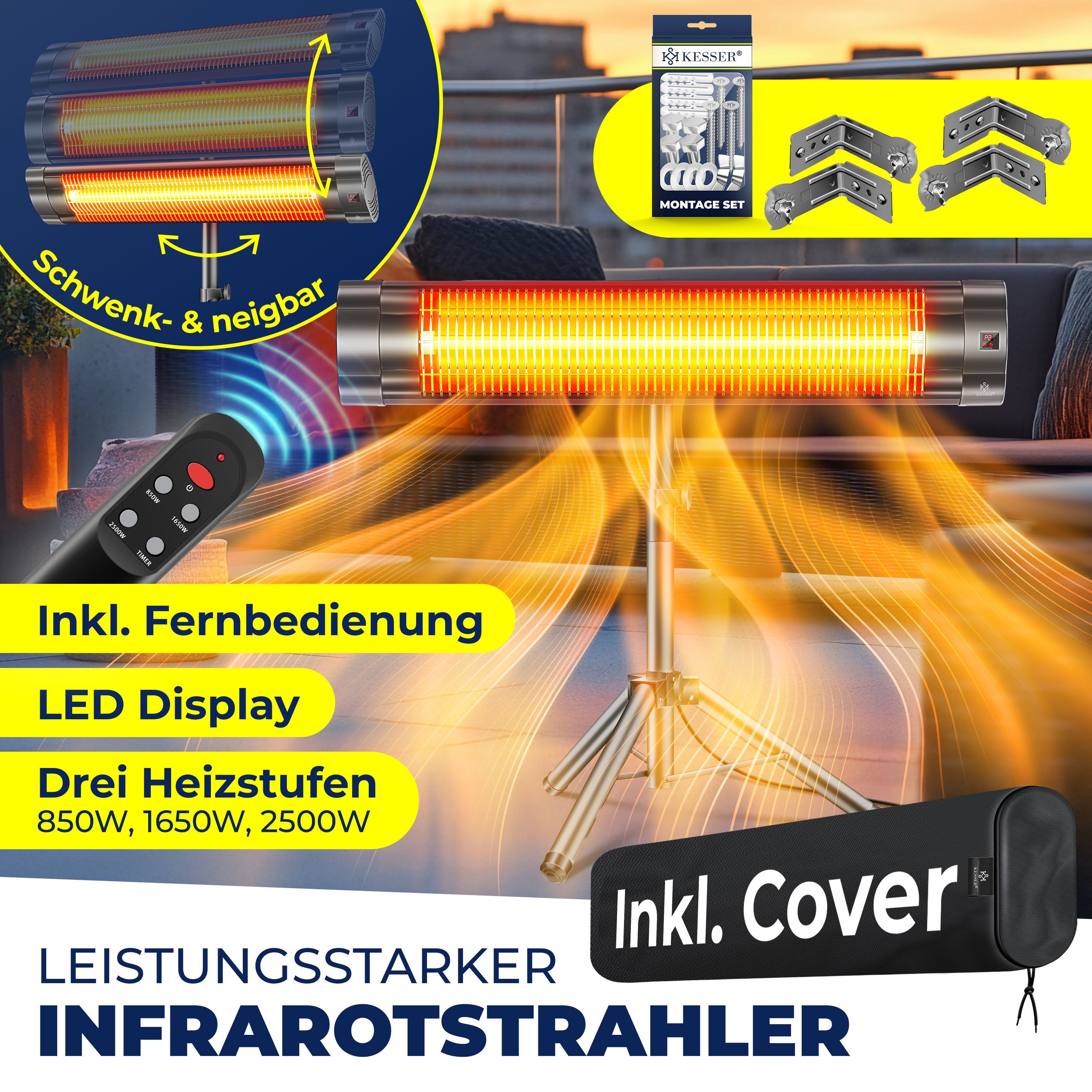 KESSER Infrarotstrahler, 2500 W, Infrarotstrahler Heizstrahler günstig online kaufen