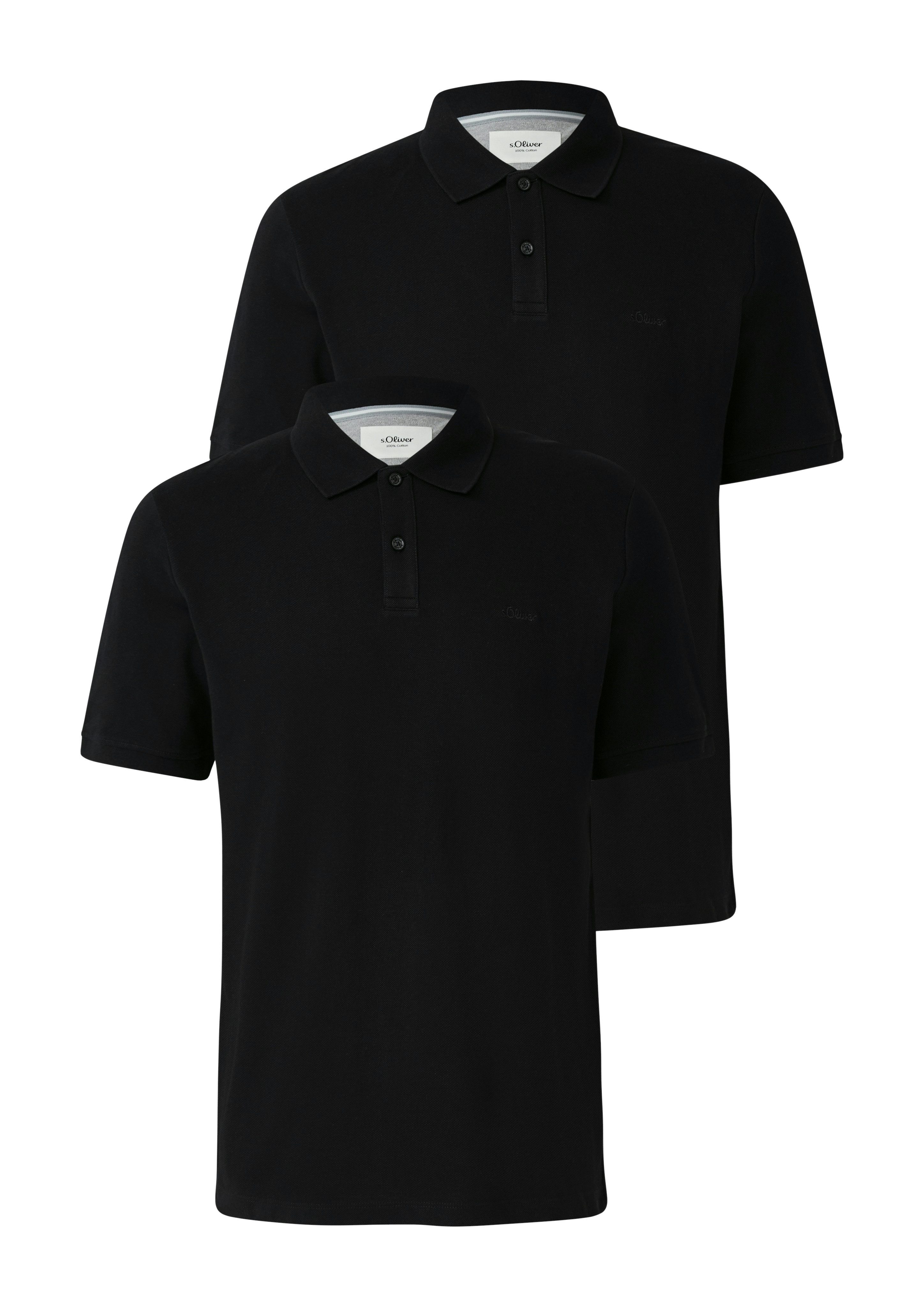 s.Oliver Poloshirt (Packung, 2-tlg) mit Logo Stickerei