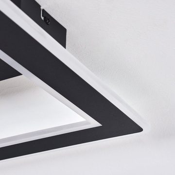 hofstein Deckenleuchte »Montecuccoli« Deckenlampe aus Metall/Kunststoff in Schwarz/Opal, 3000 Kelvin, eckig, 44, 5cmx44, 5cm, 1860 Lumen, 1xLED 30 Watt