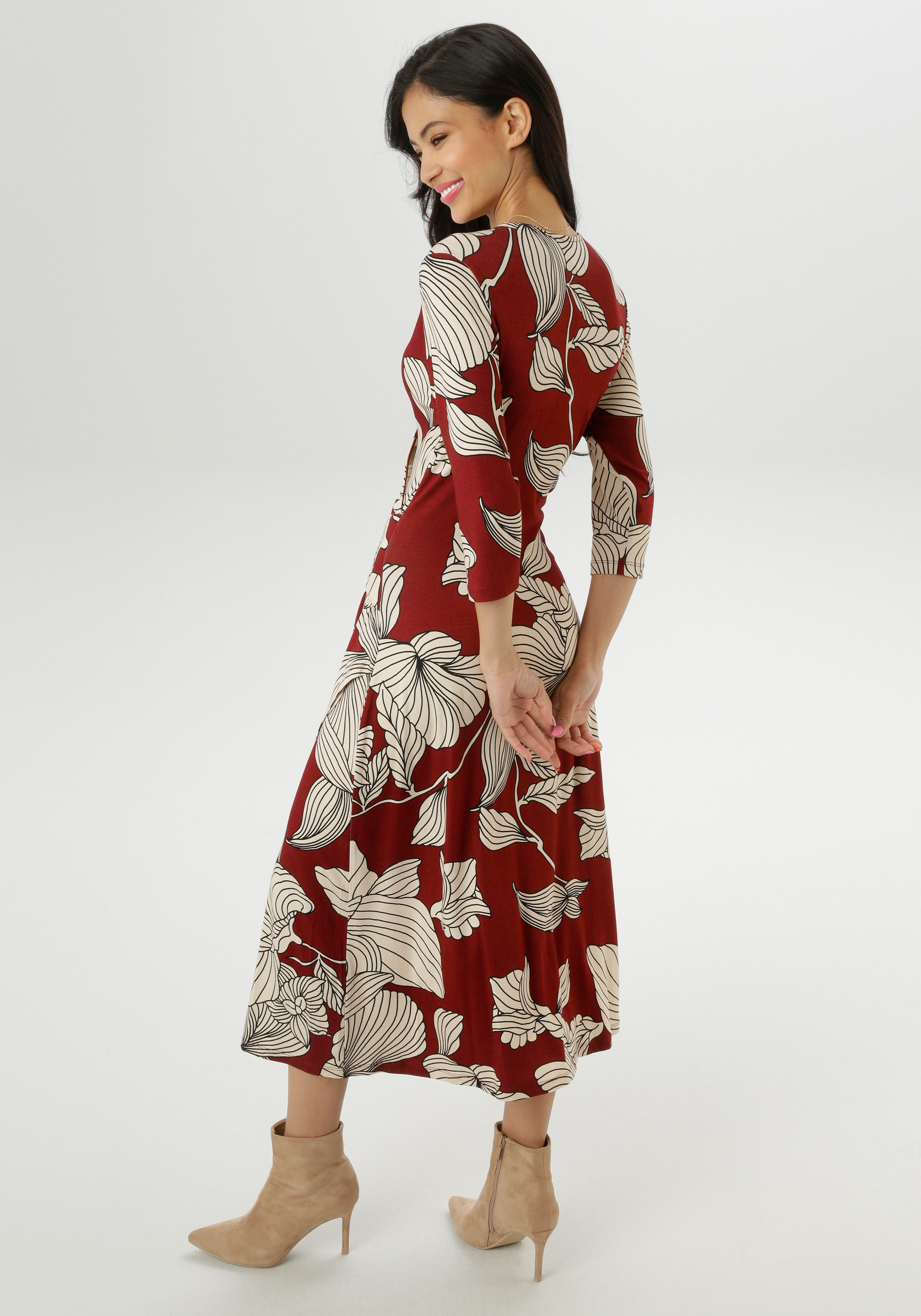 Aniston SELECTED Jerseykleid mit V-Ausschnitt in Wickel-Optik günstig online kaufen