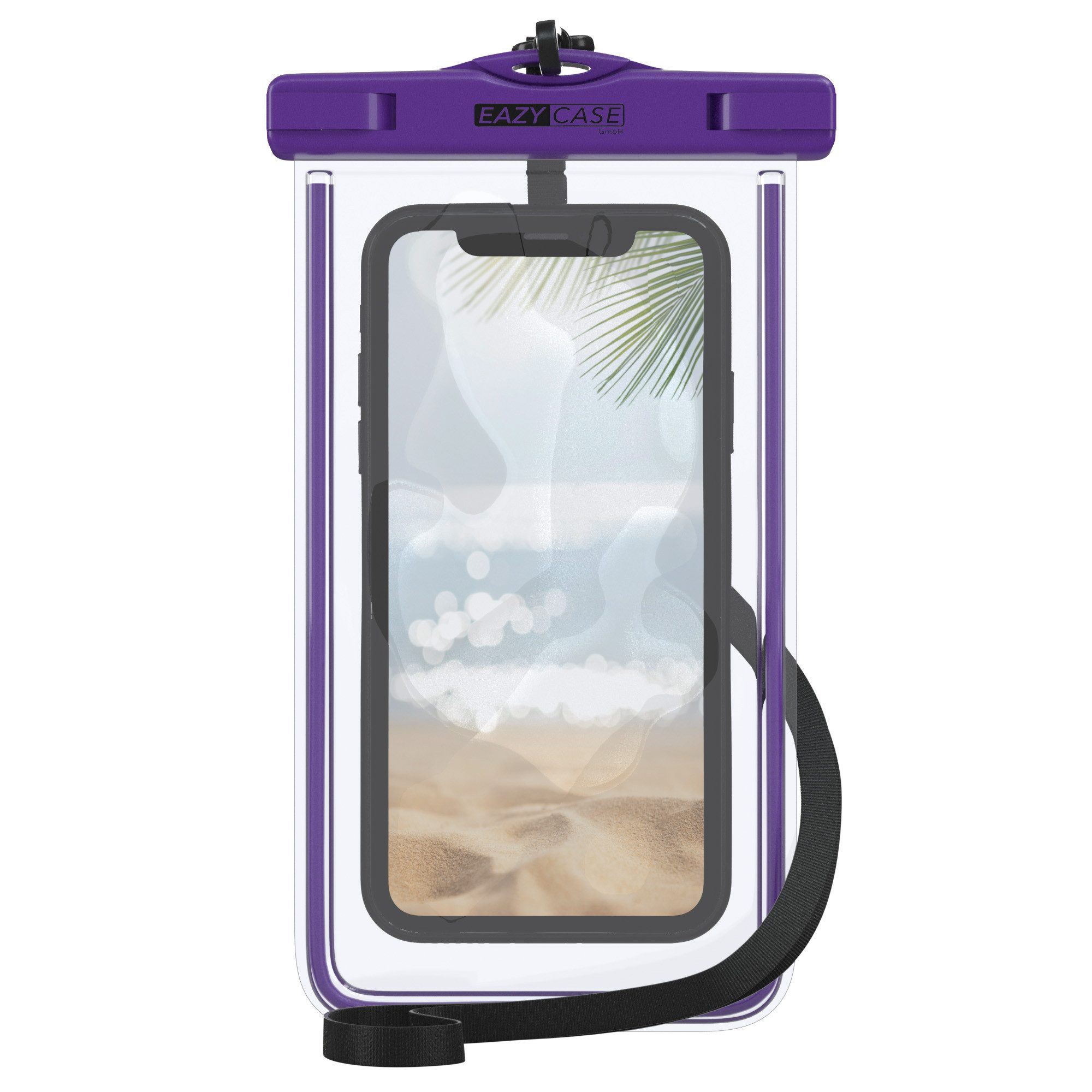 EAZY CASE Handyhülle Universale Unterwasser-Tasche für viele Modelle 3,5 - 6,7 Zoll, Unterwasser Taschen Unterwasserhülle mit IPX8 Schutz Handy Lila Dunkel