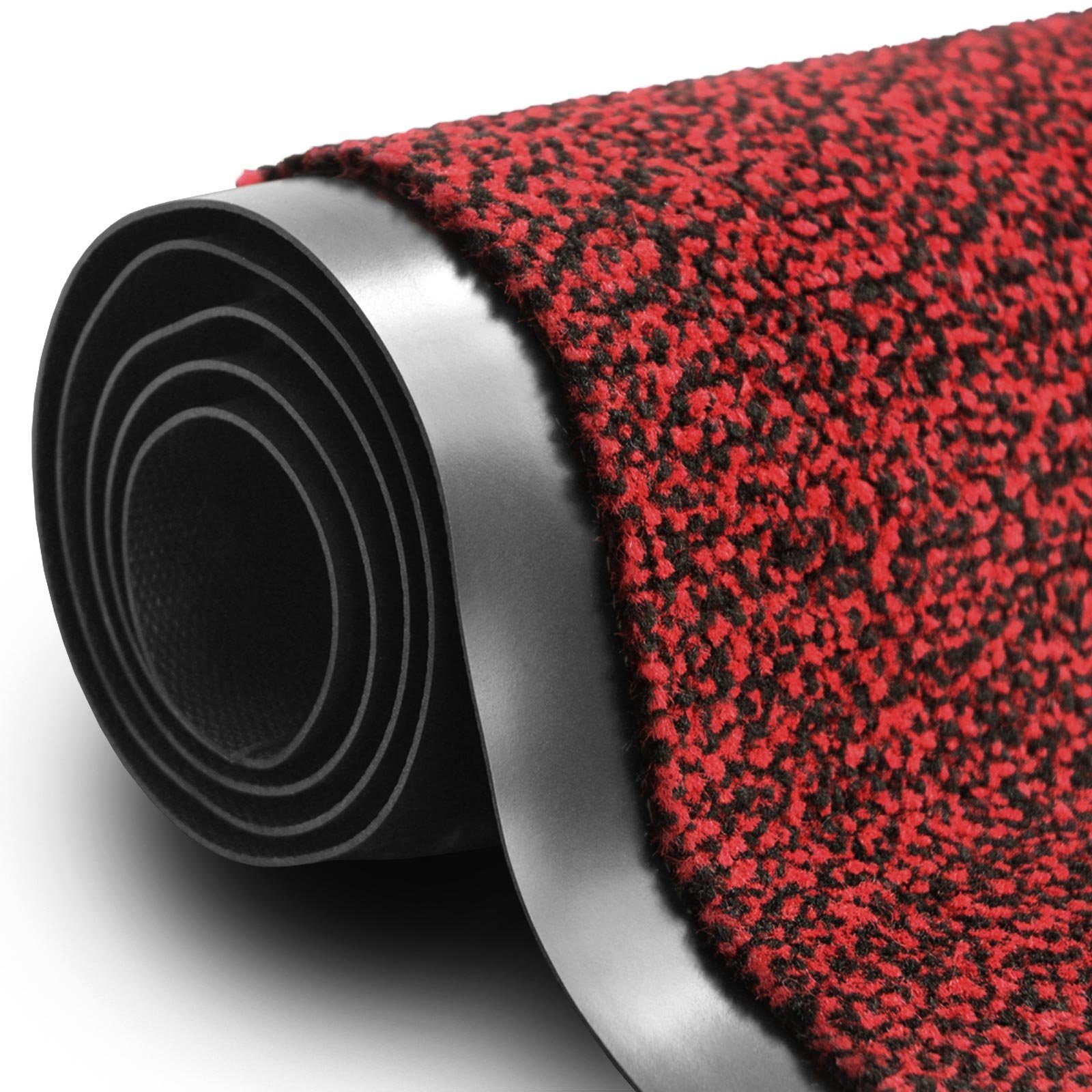 Fußmatte Karat, Sauberlaufmatte, viele mm, Größen, & Schmutzfangmatte Rot Karat, aus Rechteckig, 7 Polypropylen, Höhe: Farben