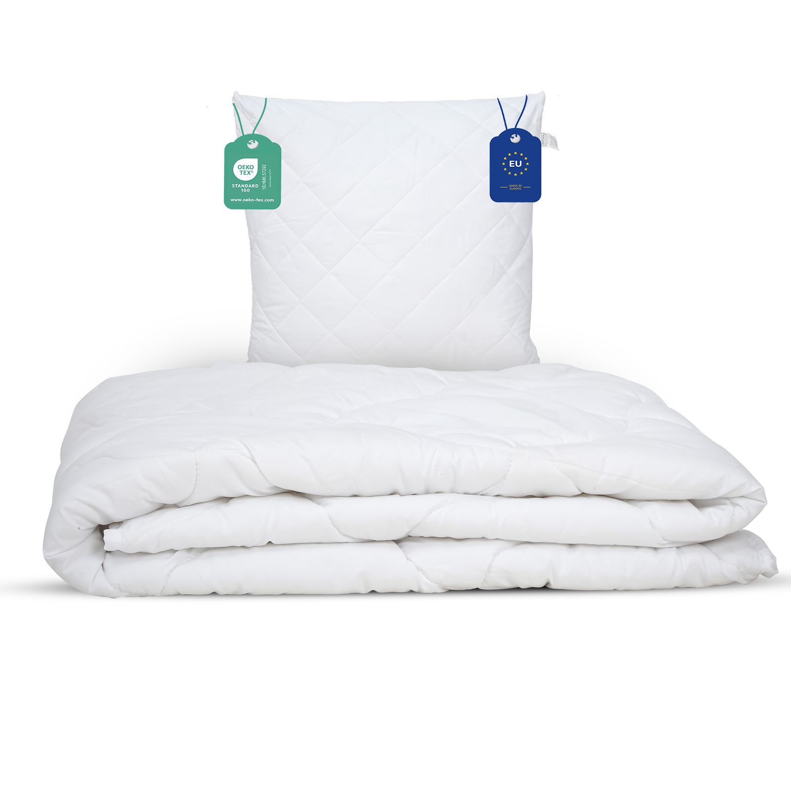 livessa Bettdecke + Kopfkissen Ideal für Ganzjahreszeiten mit 300 g/m² Füllung, Füllung: Hohlfaser, Bezug: Mikrofaser, Bettwaren SET weich und atmungsaktiv