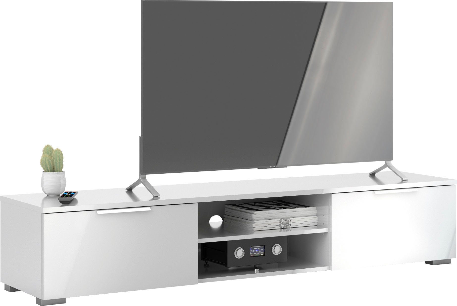 Home affaire TV-Board Match, pflegeleichte Oberfläche, in Farbvarianten, Breite 172,7 cm weiß Hochglanz