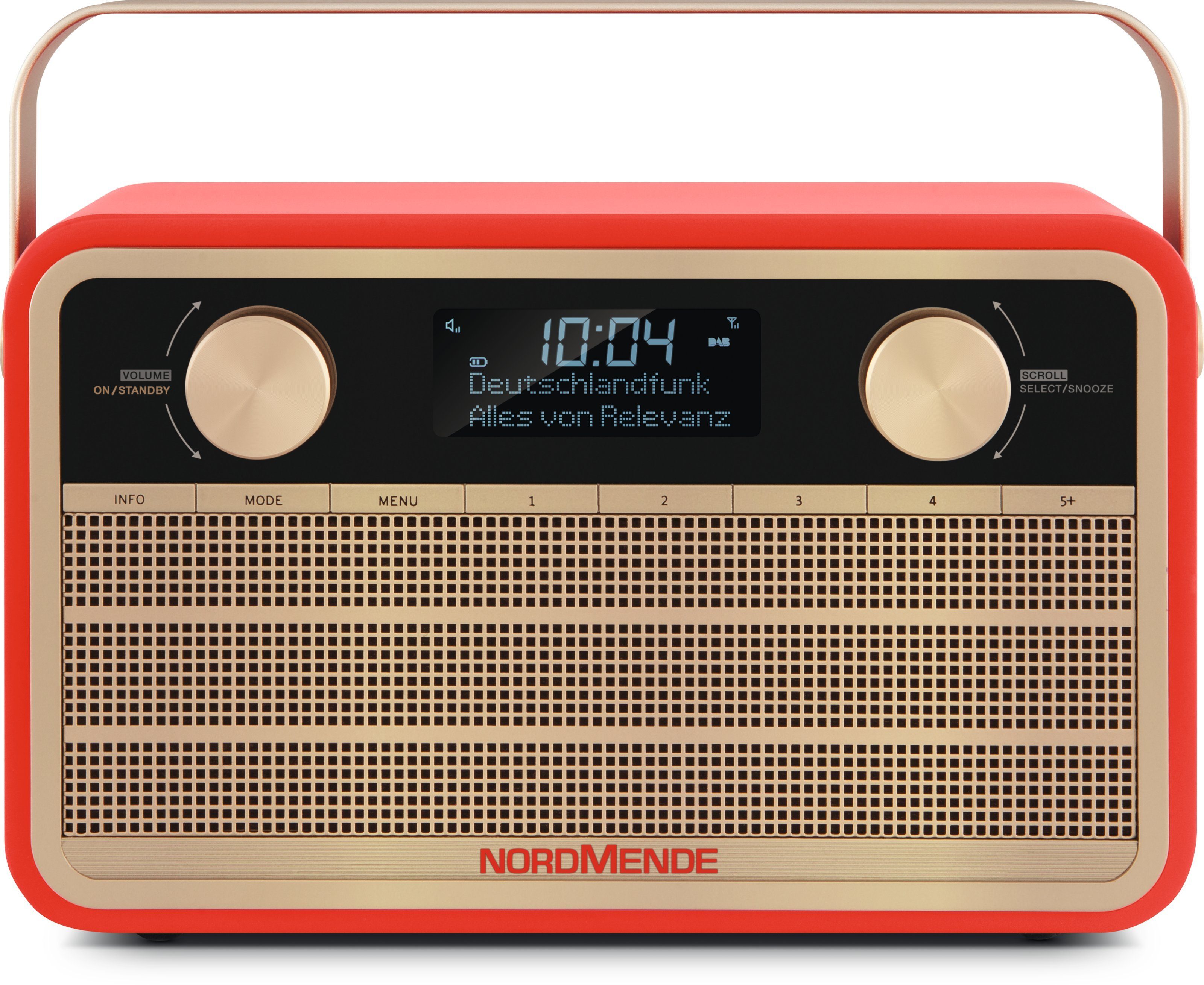 Nordmende Transita 120 Digitalradio (DAB) (Digitalradio (DAB), UKW, 5,00 W, Tragbar, 24 Stunden Akku, Sleeptimer) Rot