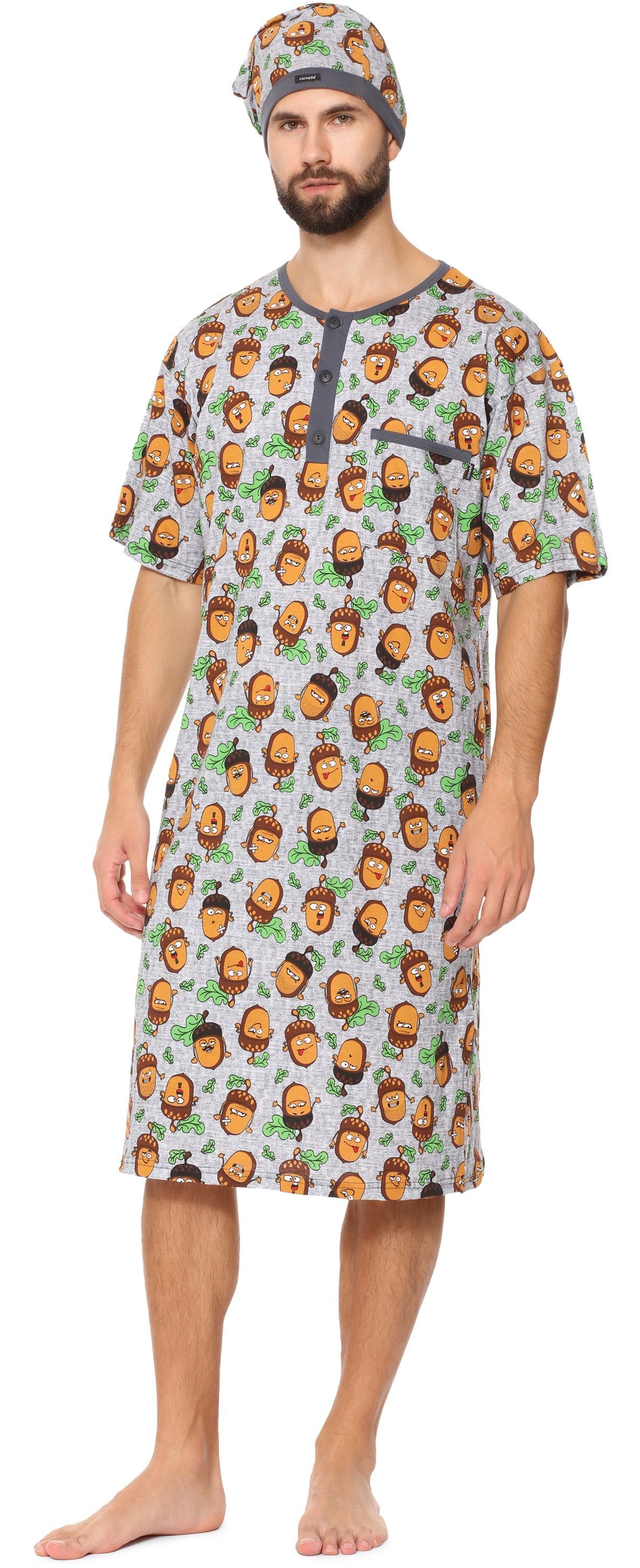 Cornette Nachthemd »Herren Kurze Ärmel Nachthemd mit Schlafmütze 109V2020«  (1-tlg) online kaufen | OTTO