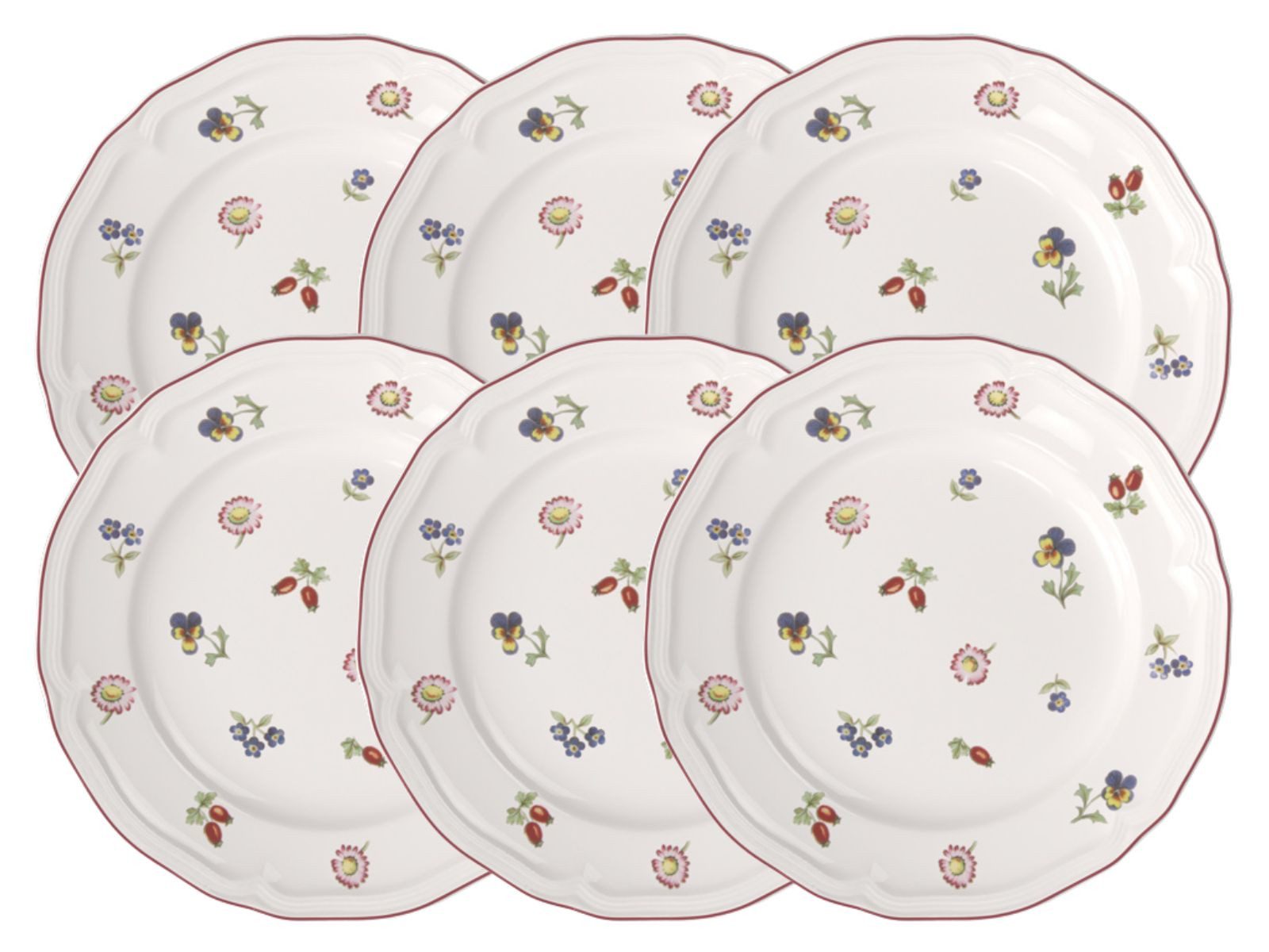Villeroy & Boch Teller-Set Petite Fleur Frühstücksteller 21cm Set6, Premium Porcelain