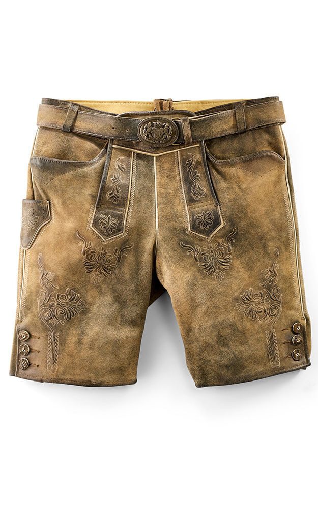 Maddox Trachtenlederhose Ammersee Stickerei an Latz günstig online kaufen