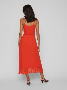 Vila Abendkleid Elegantes Wickelkleid mit Spaghettiträger Volant Rüschen Dress (lang) 6973 in Orange