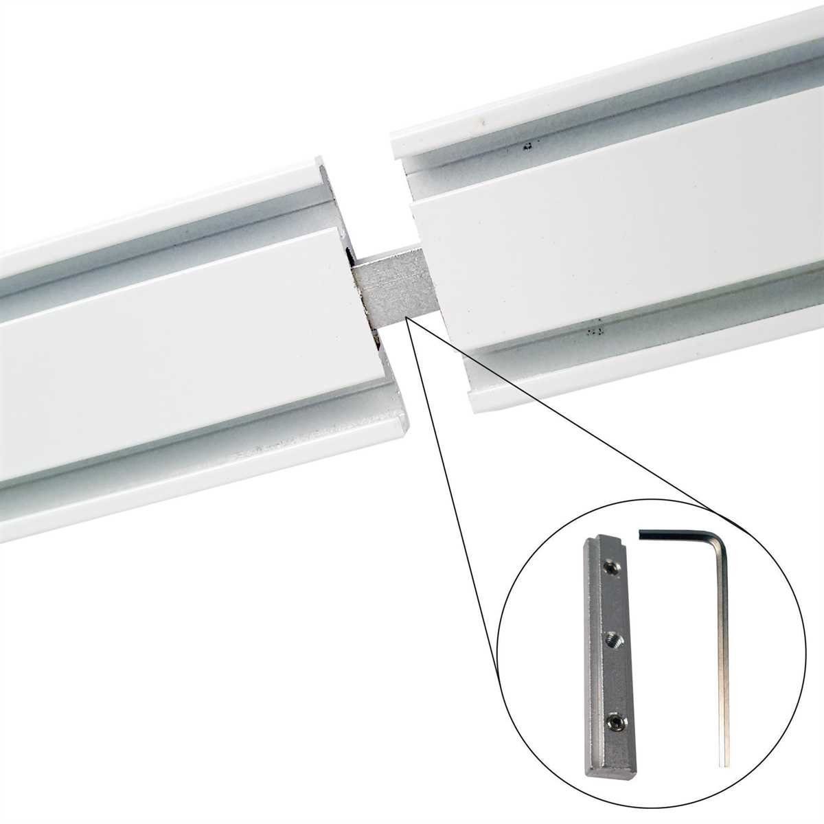 Bestlivings Gardinenschiene, 2-läufig, Fixmaß, verschraubt, Flache Aluminium Schiene (7mm), Längen bis 480cm, (4x120cm) – Bild 2 von 5