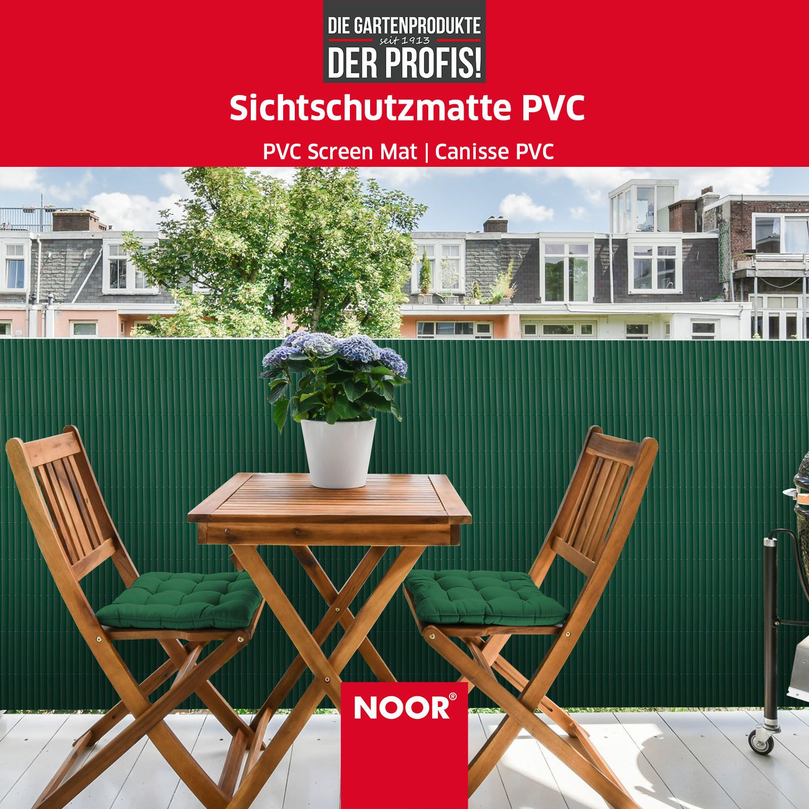 NOOR Sichtschutzzaunmatten PVC Sichtschutzzaun, Sichtschutzmatte aus Kunststoff für Garten, Balkon und Terrasse