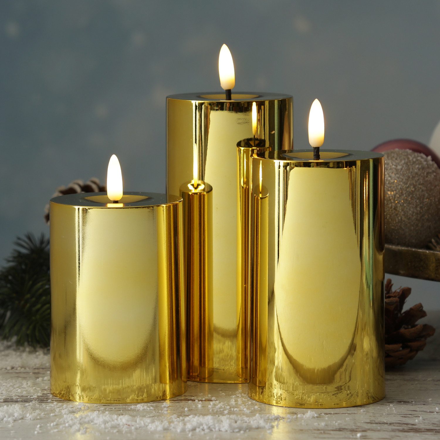 MARELIDA LED-Kerze LED Kerzenset gold glänzend günstig online kaufen